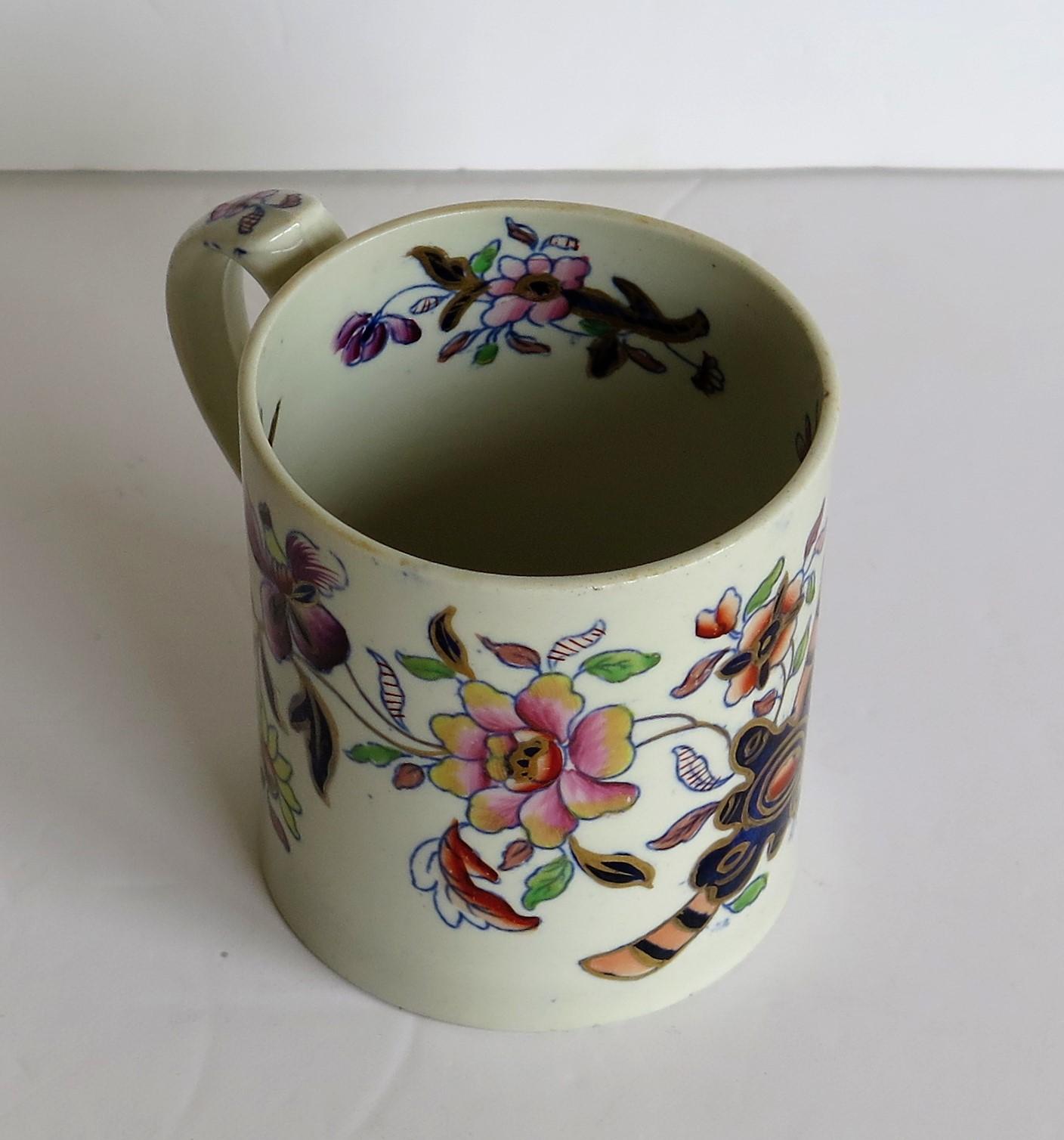 19th Century Early Davenport Ironstone Mug Hand Painted Chinoiserie Pattern 659, circa 1815 For Sale