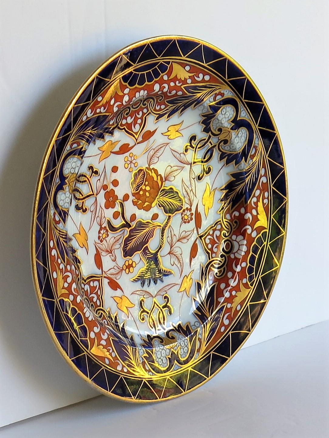 19th Century Early Davenport Porcelain Plate in Imari King's Pattern 330, English, circa 1820