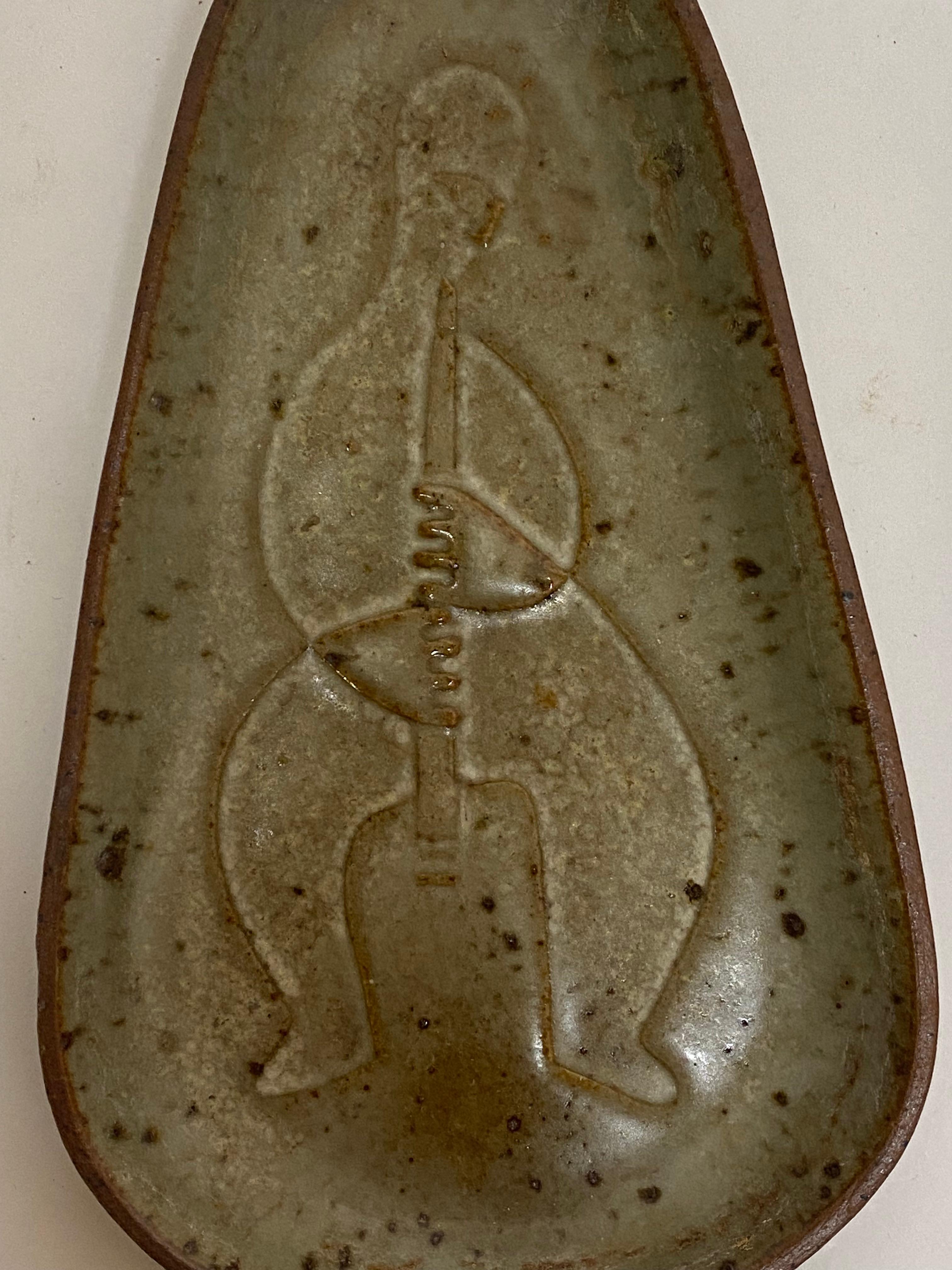 Mid-20th Century Early David Gil Bennington Potters Stylized Musician Trays For Sale