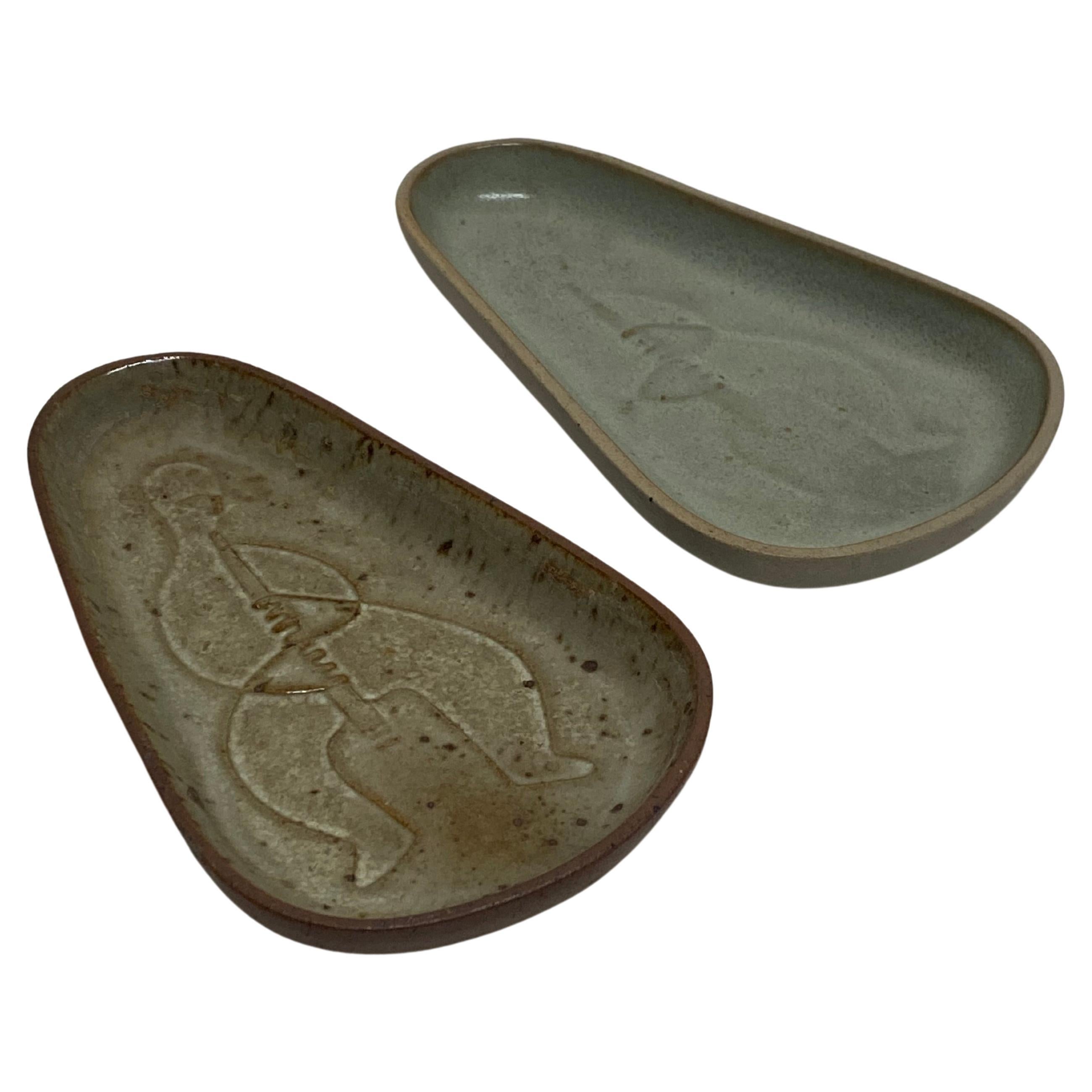 Early David Gil Bennington Potters Stylized Musician Trays For Sale