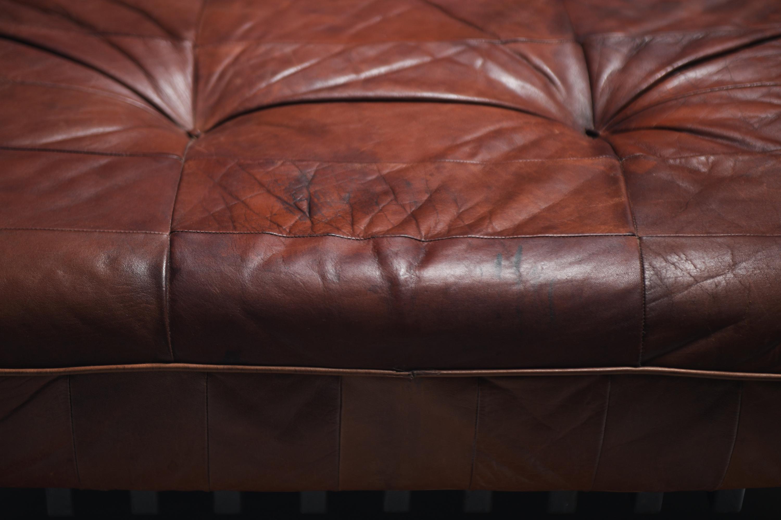 20th Century Early Daybed DS-80 with patinated leather by Team De Sede for De Sede Swiss For Sale