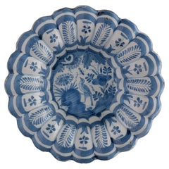 Early Delft Blue and white chinoiserie lobed dish The Netherlands, 1630-1650