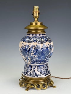 Early Delft Blue & White Lamp – A Hand-Painted Masterpiece of Dutch Craft