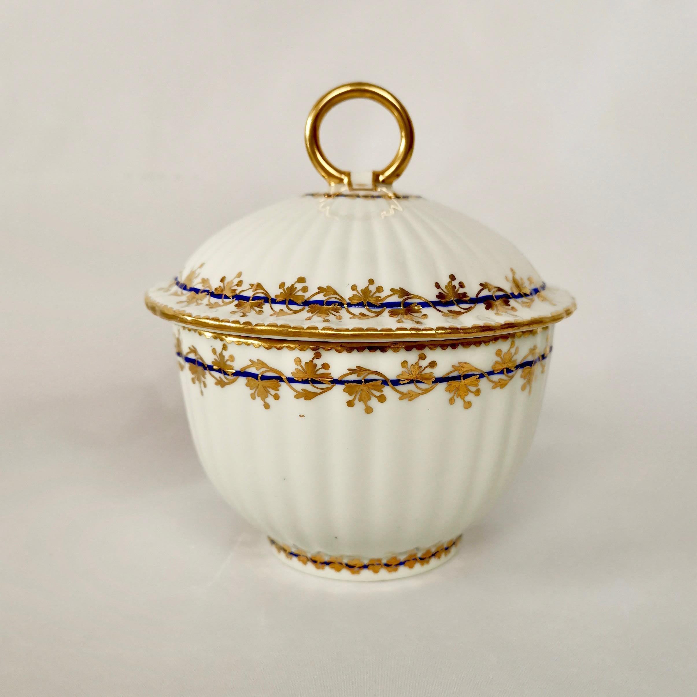 Crown Derby Porcelain Breakfast Tea Set, White and Gilt, George III, 1782-1800 4