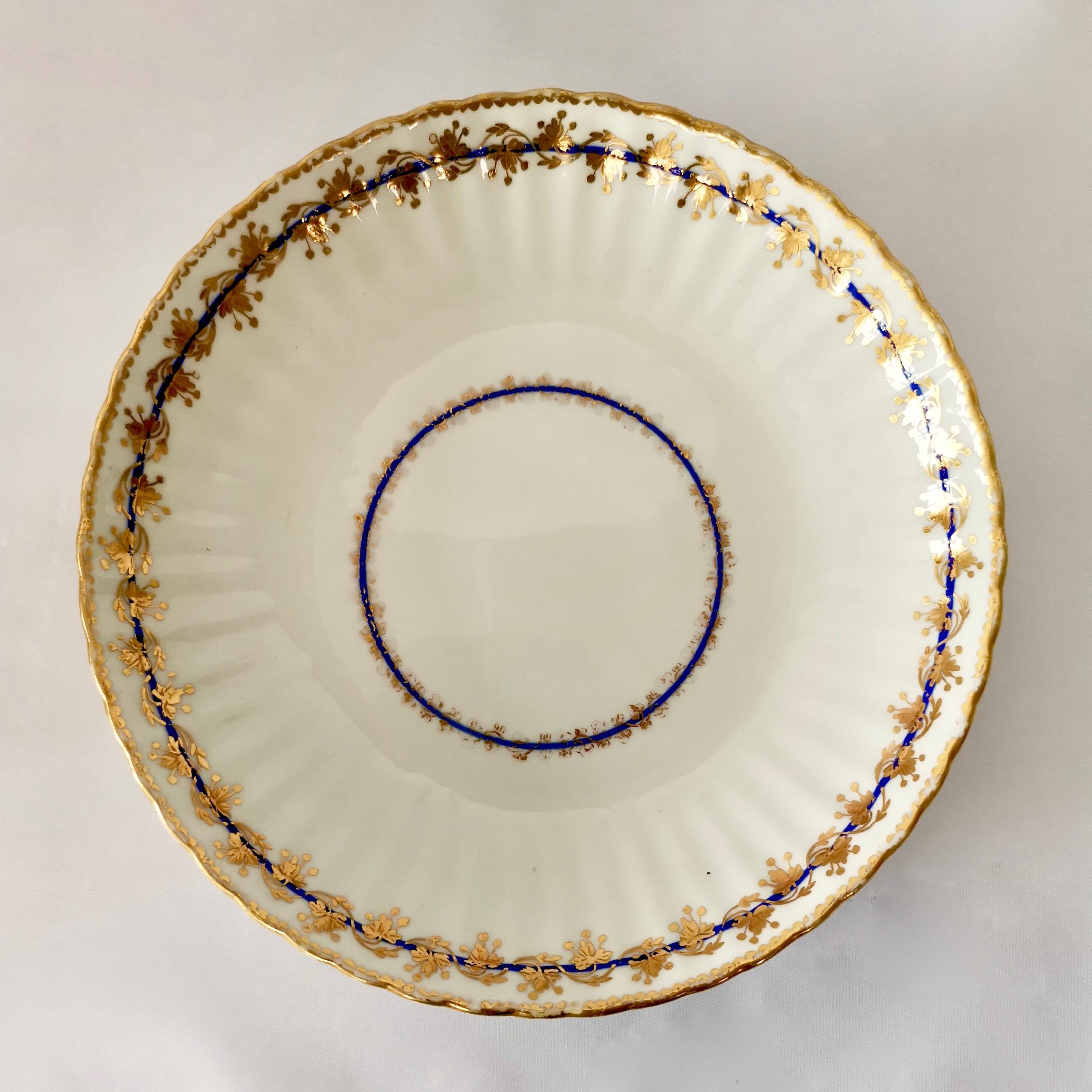 Crown Derby Porcelain Breakfast Tea Set, White and Gilt, George III, 1782-1800 6