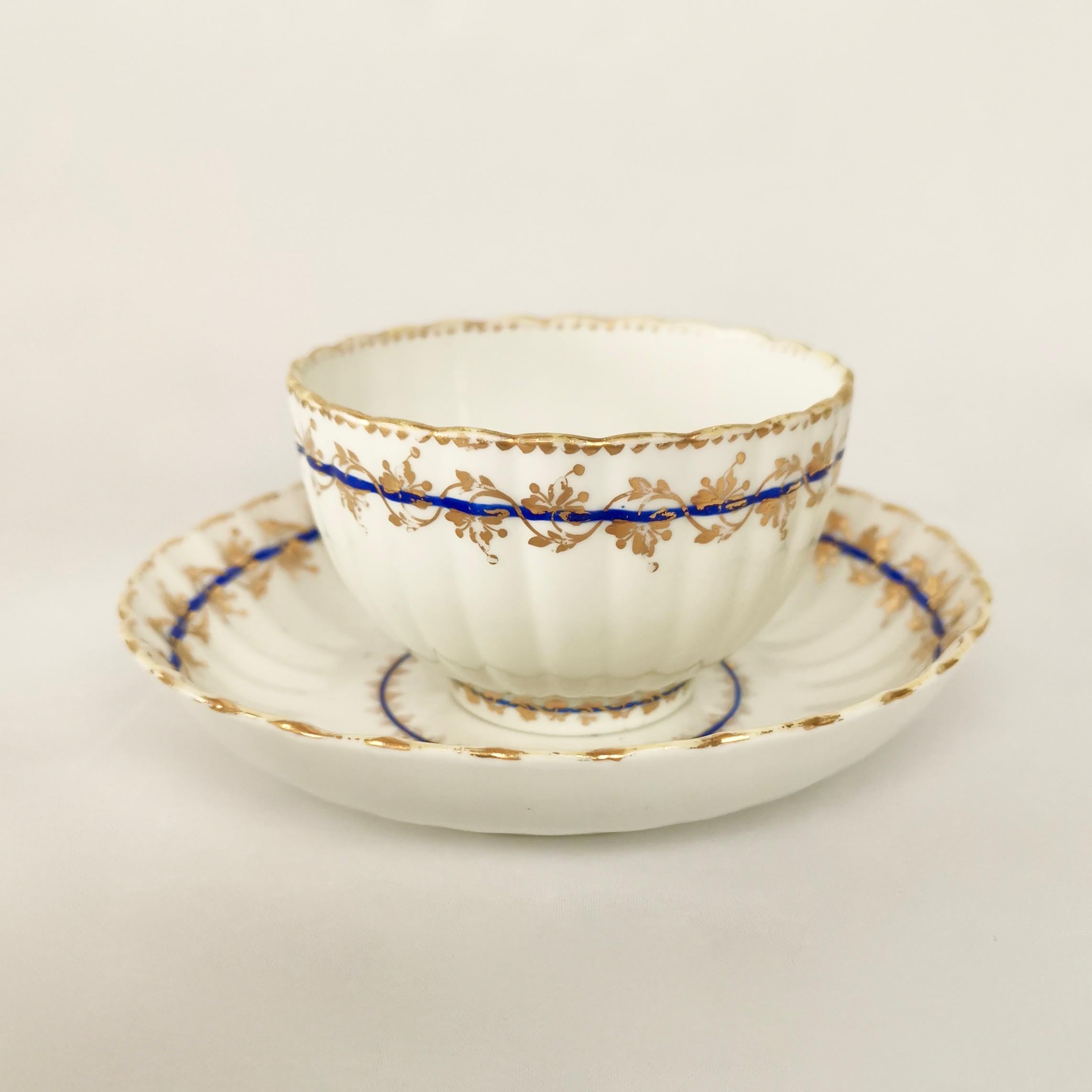 Crown Derby Porcelain Breakfast Tea Set, White and Gilt, George III, 1782-1800 8
