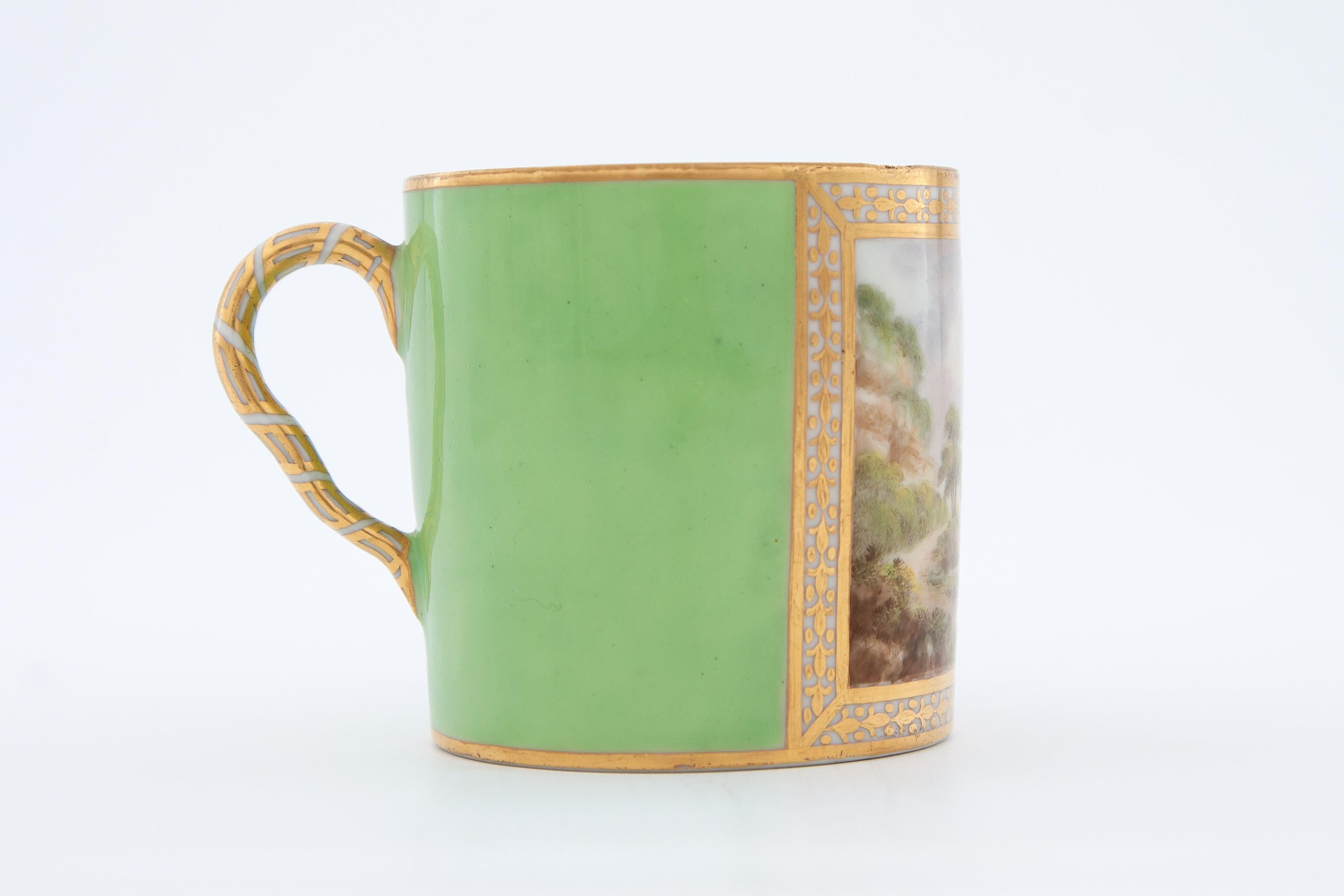 Hand-Painted Early Derby Porcelain Coffee Can att. to George Robertson, circa 1795 For Sale