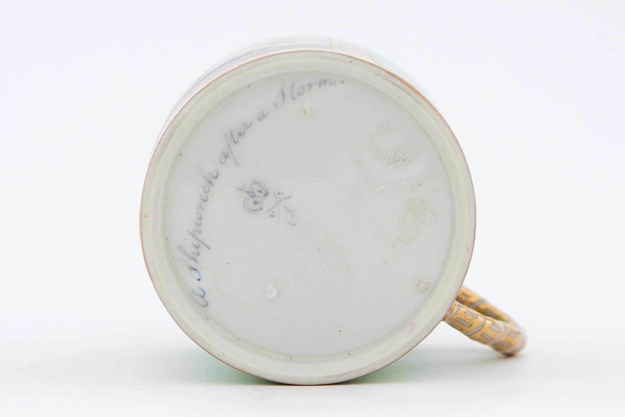 Canne  caf en porcelaine du Derby attribue  George Robertson, vers 1795 en vente 1
