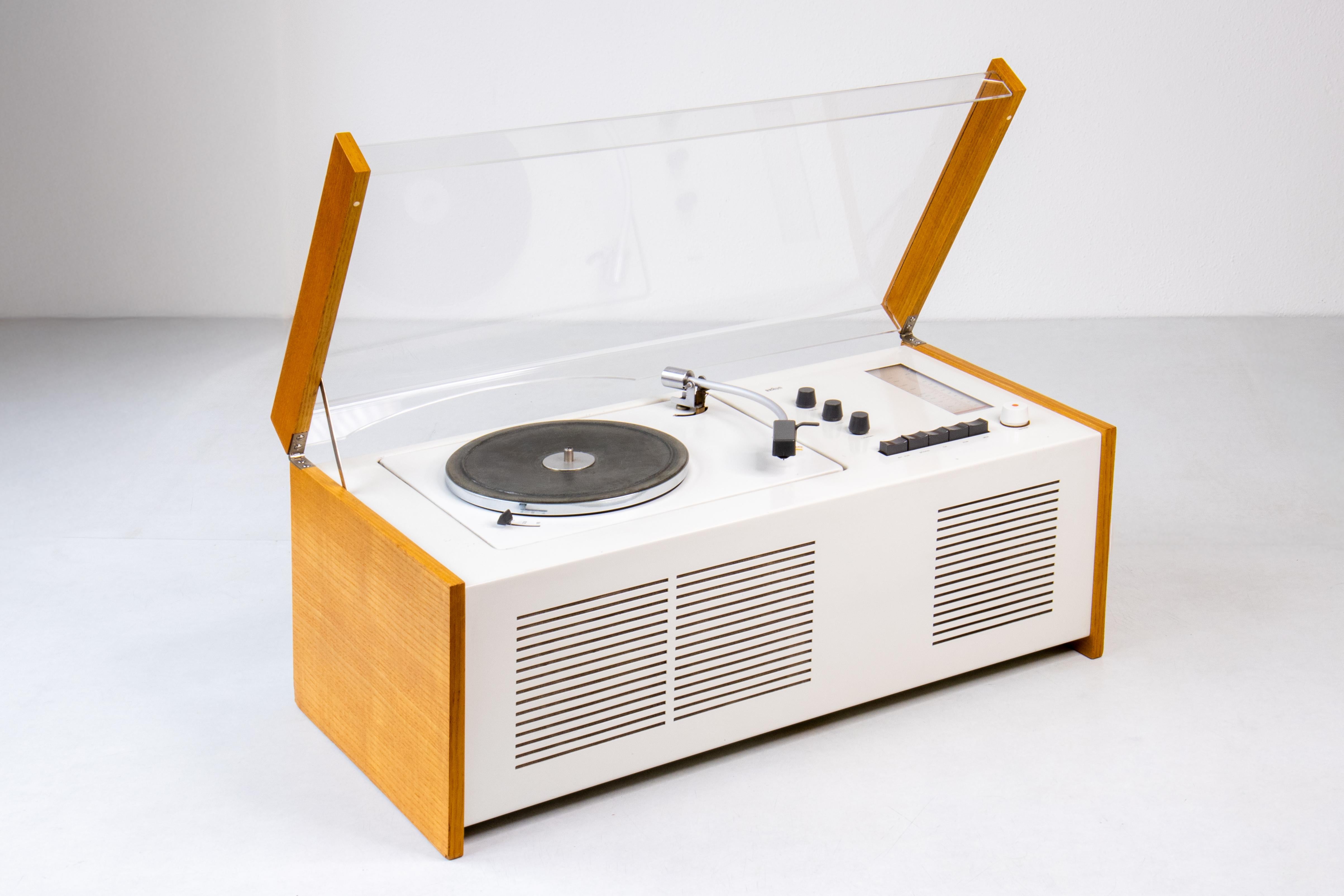 Mid-Century Modern Dieter Rams pour Braun SK55 Ensemble audio hi-fi tourne-disque, radio, haut-parleurs