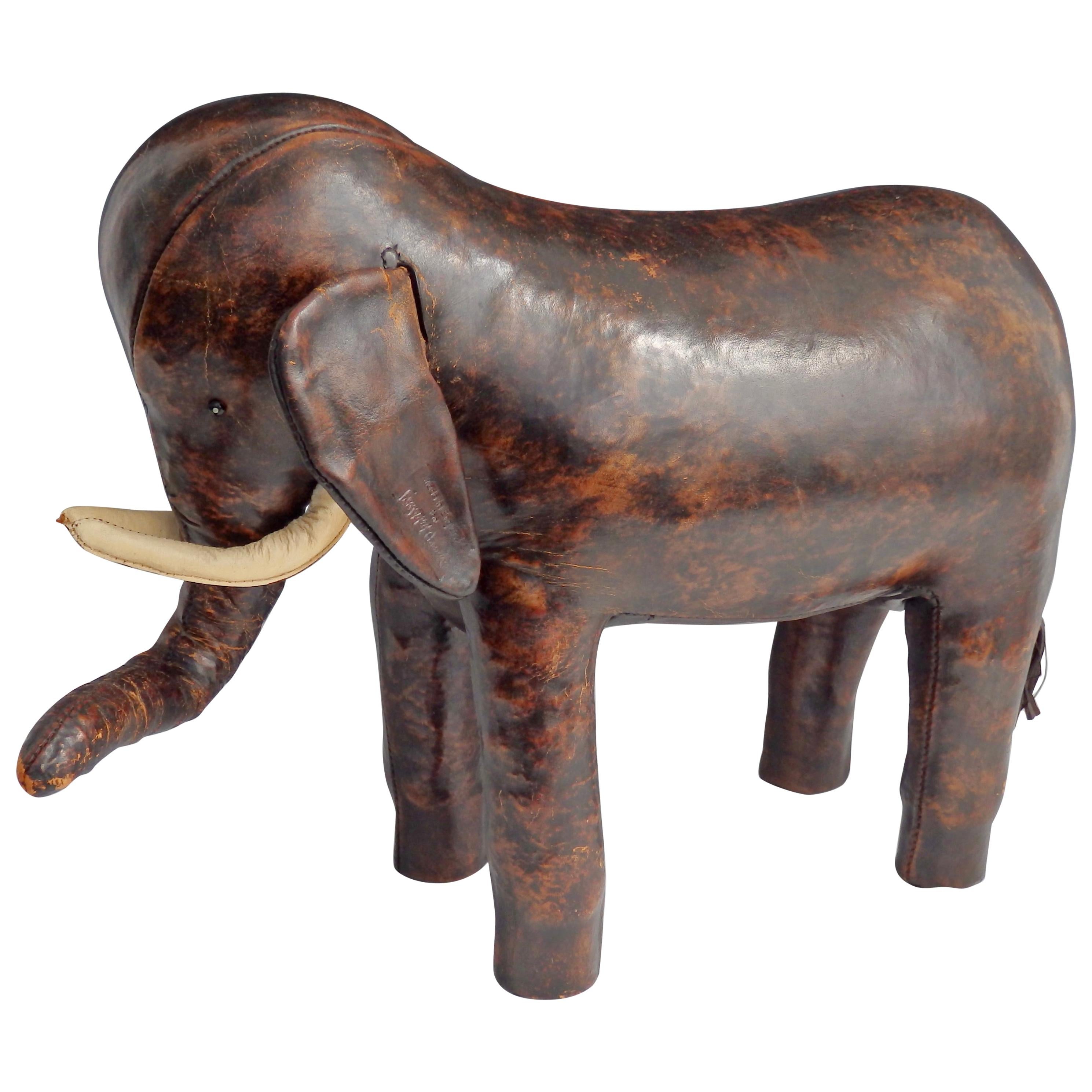 Early Dimitri Omersa for Saks Fifth Avenue Leather Elephant Footstool