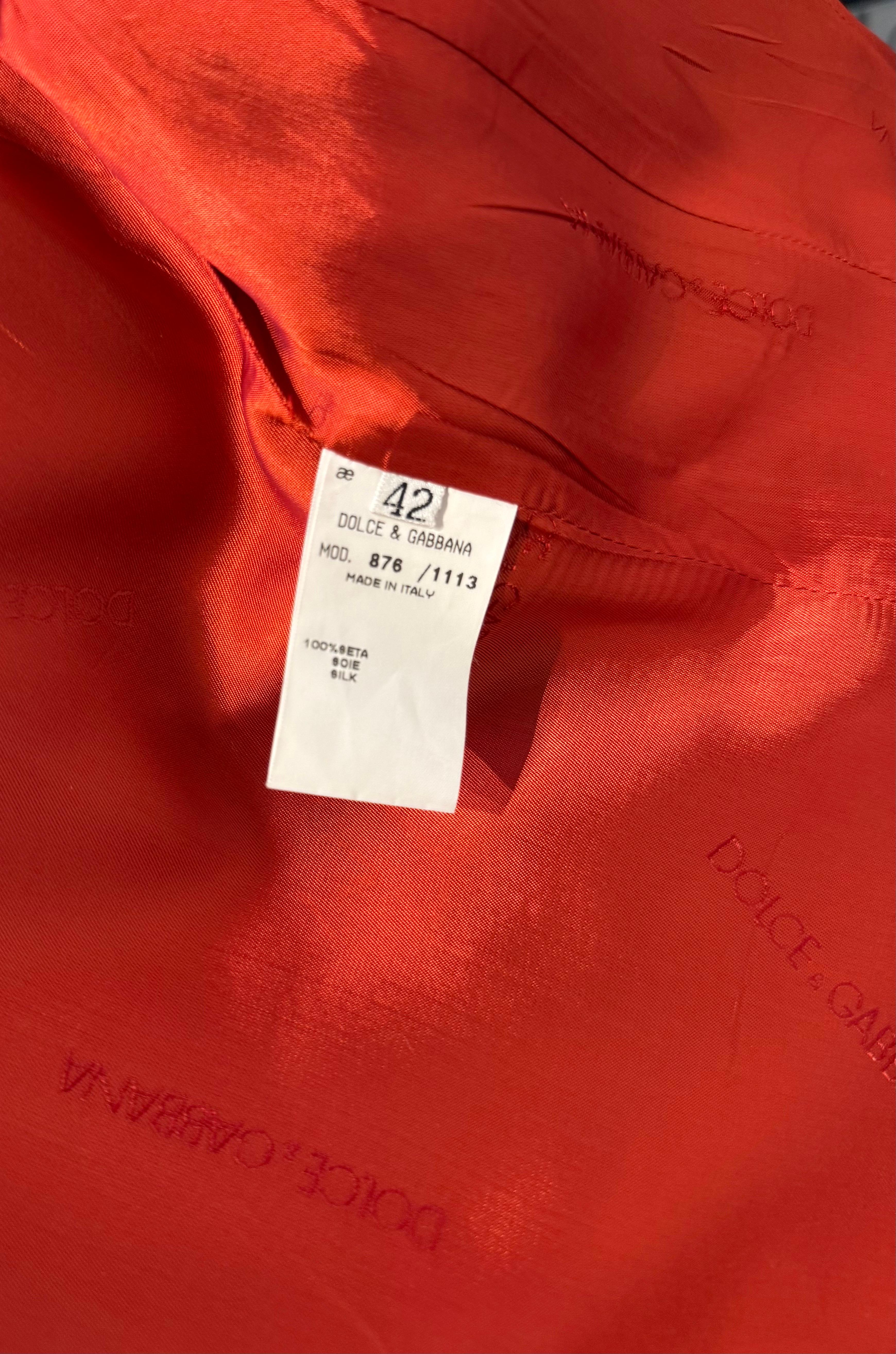 Early Documented Dolce&Gabbana Runway Silk Jacket SS 1996 worn by Yasmeen Ghauri For Sale 9
