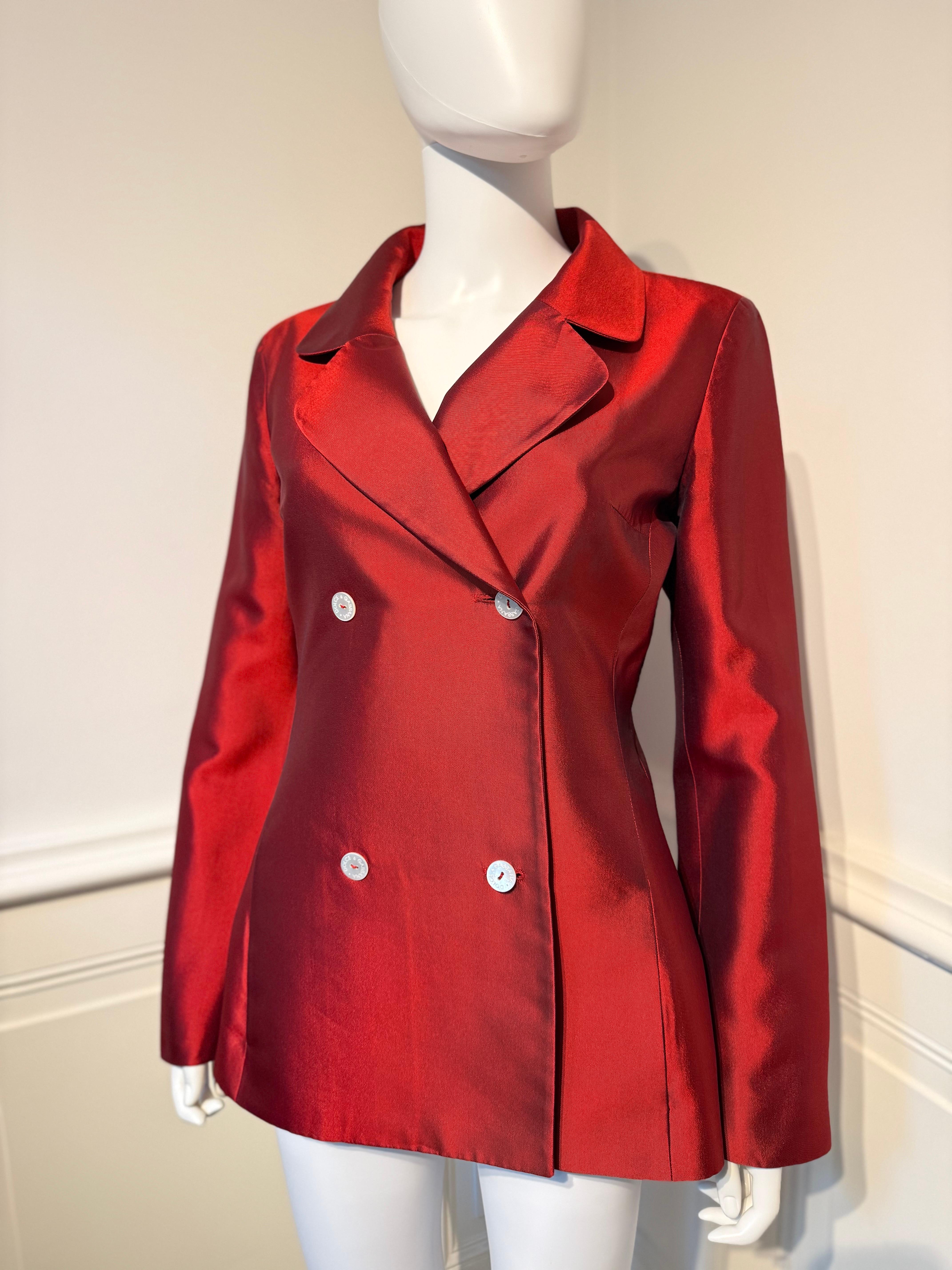 Early Documented Dolce&Gabbana Runway Silk Jacket SS 1996 worn by Yasmeen Ghauri For Sale 1