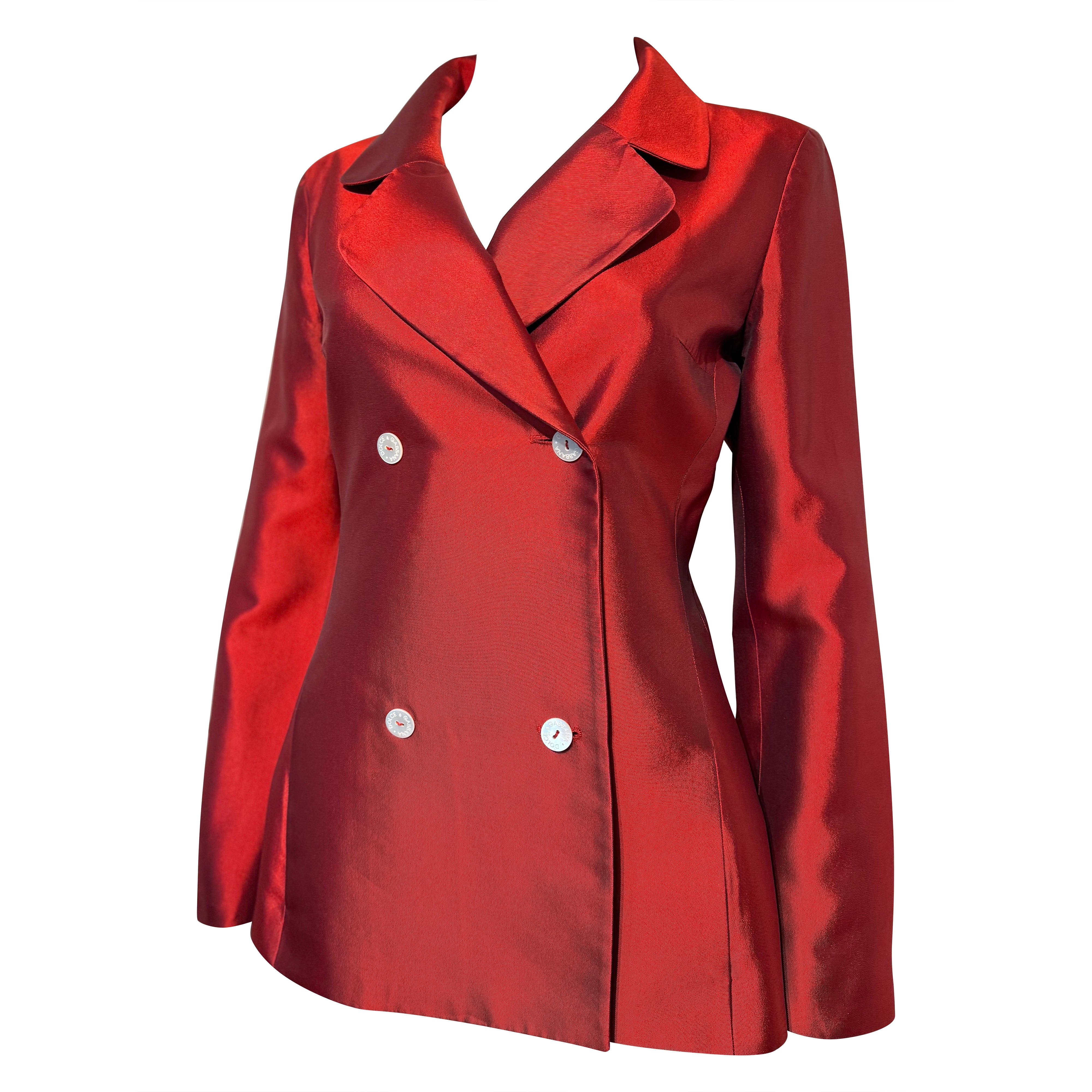 Early Documented Dolce&Gabbana Runway Silk Jacket SS 1996 worn by Yasmeen Ghauri For Sale