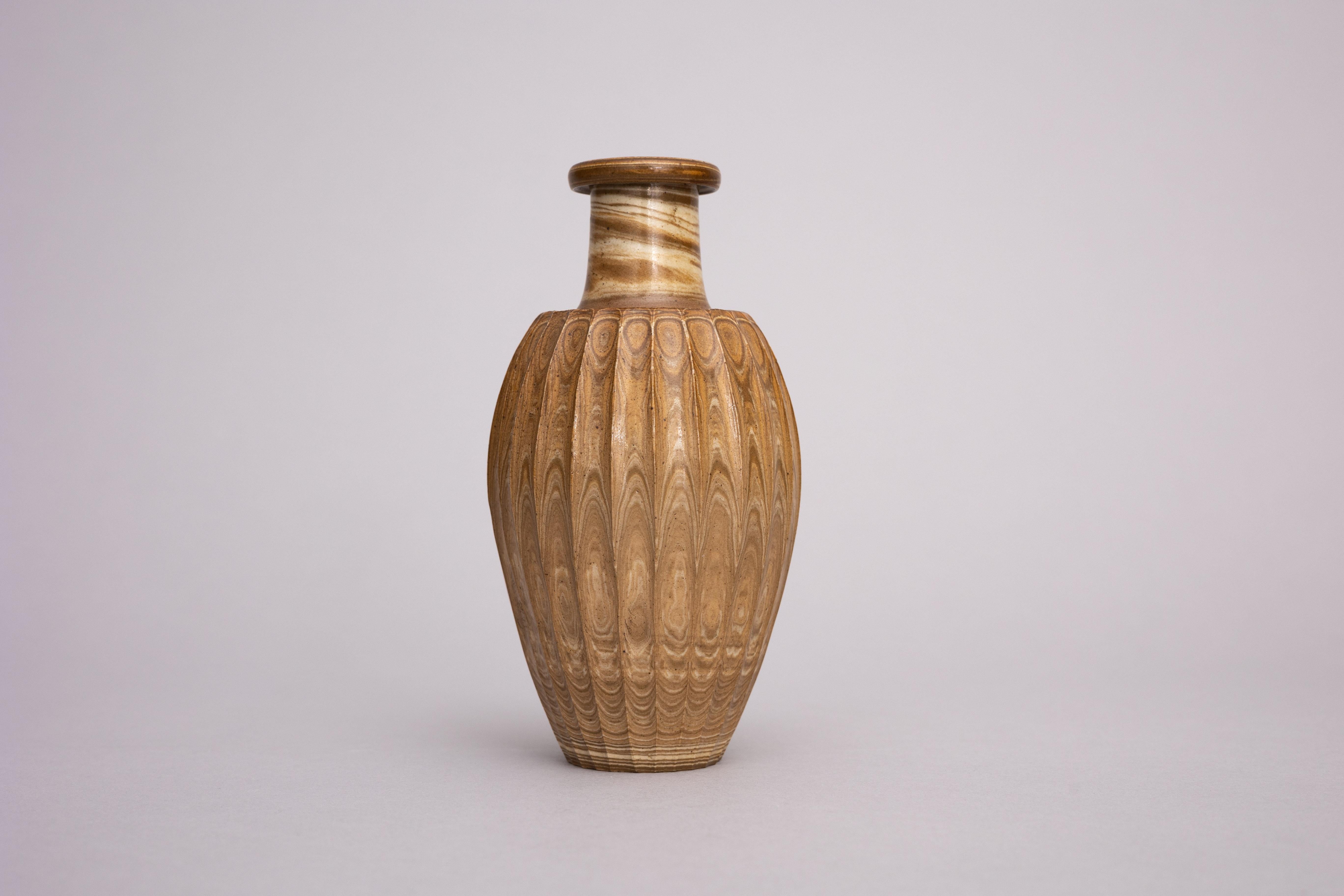 British Early Doulton Lambeth Agateware Bud Vase For Sale