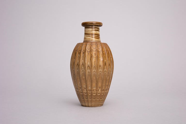Turned Early Doulton Lambeth Agateware Bud Vase For Sale