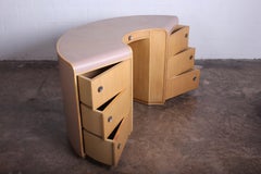 Early Dunbar Leather Curved Desk and Chair by Edward Wormley