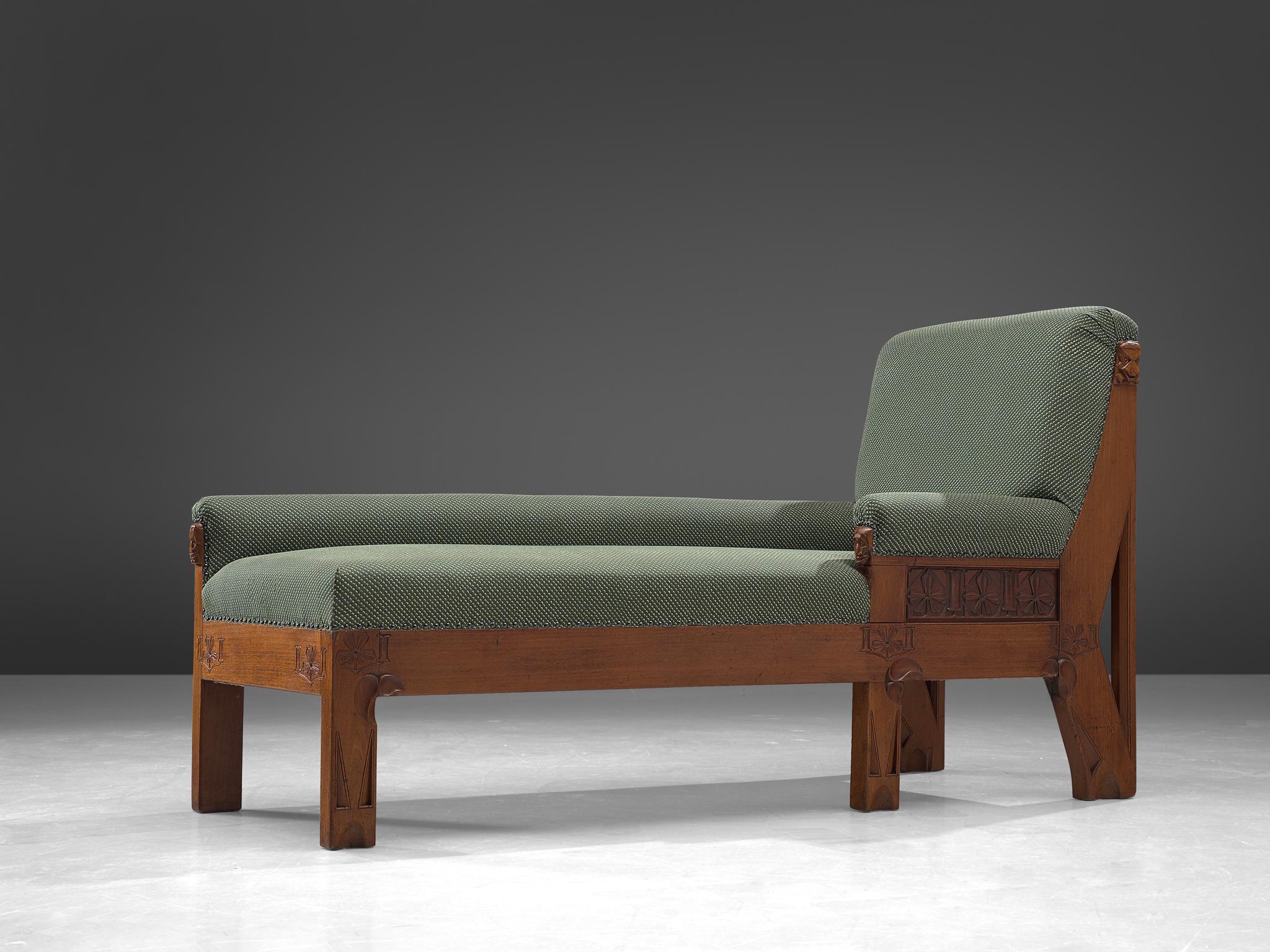 Art Deco Early Dutch Chaise Longue in ZAK+FOX 'Fantasma' Collection 2020 Upholstery