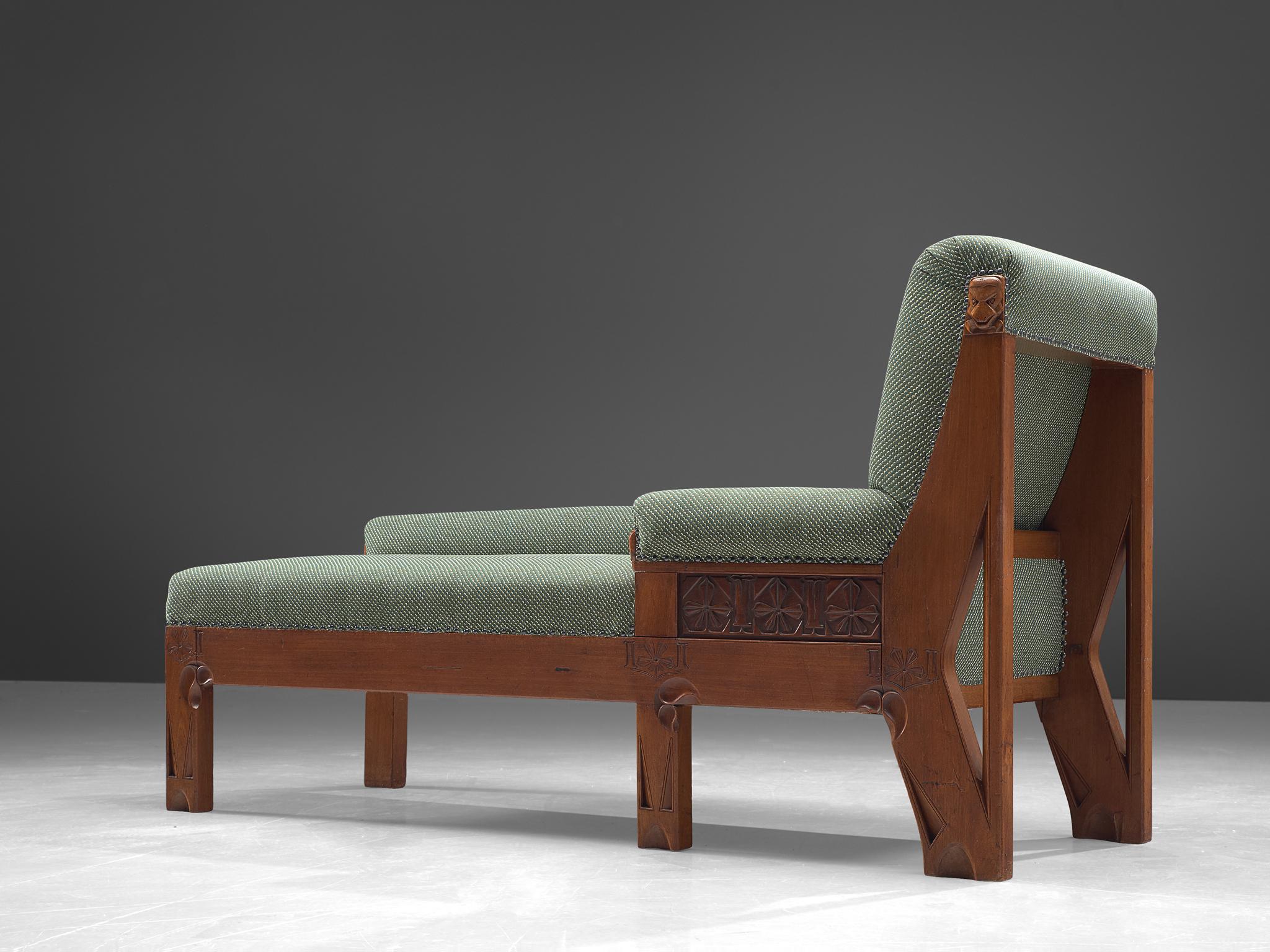 Mid-20th Century Early Dutch Chaise Longue in ZAK+FOX 'Fantasma' Collection 2020 Upholstery