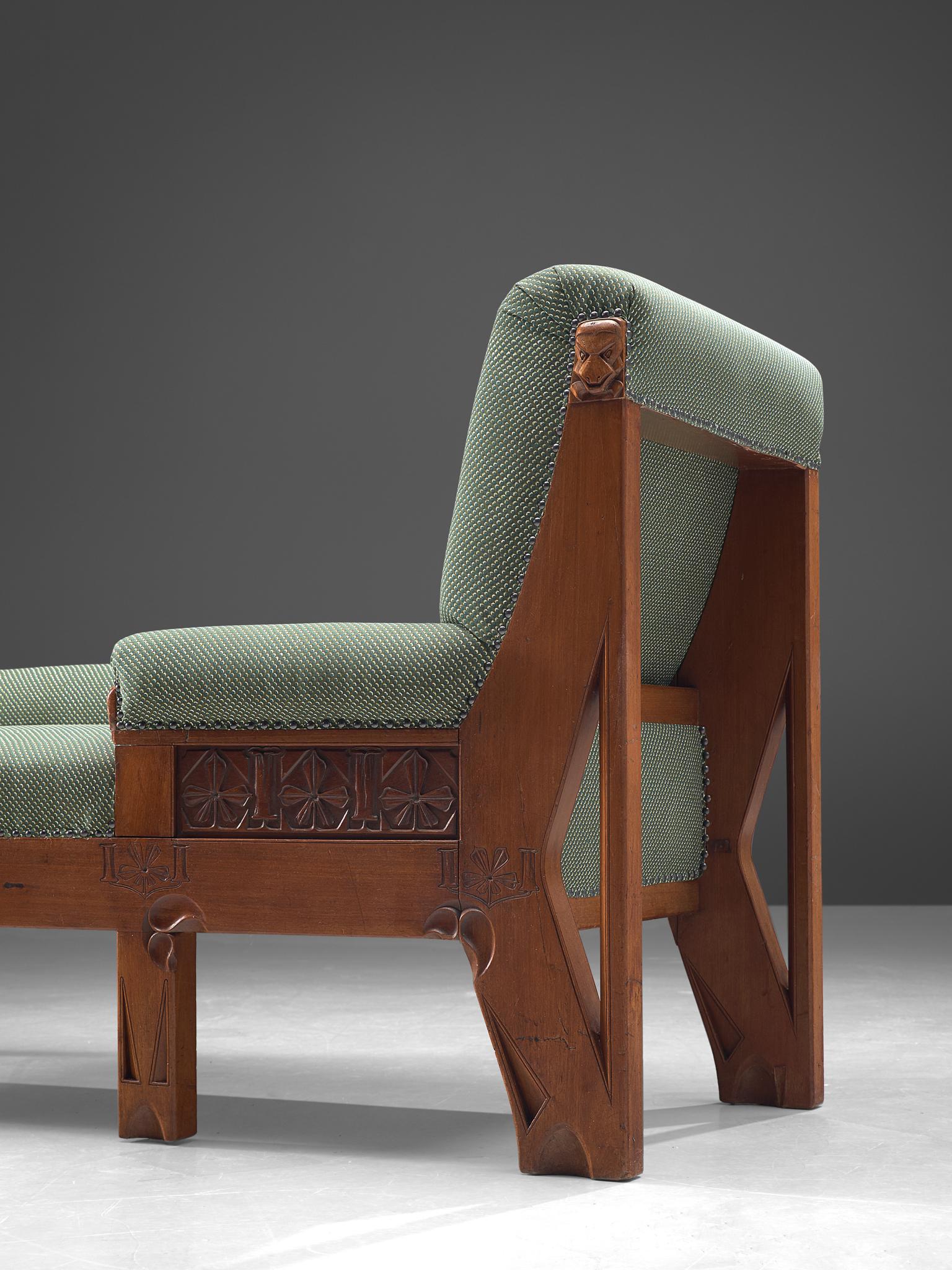 Velvet Early Dutch Chaise Longue in ZAK+FOX 'Fantasma' Collection 2020 Upholstery