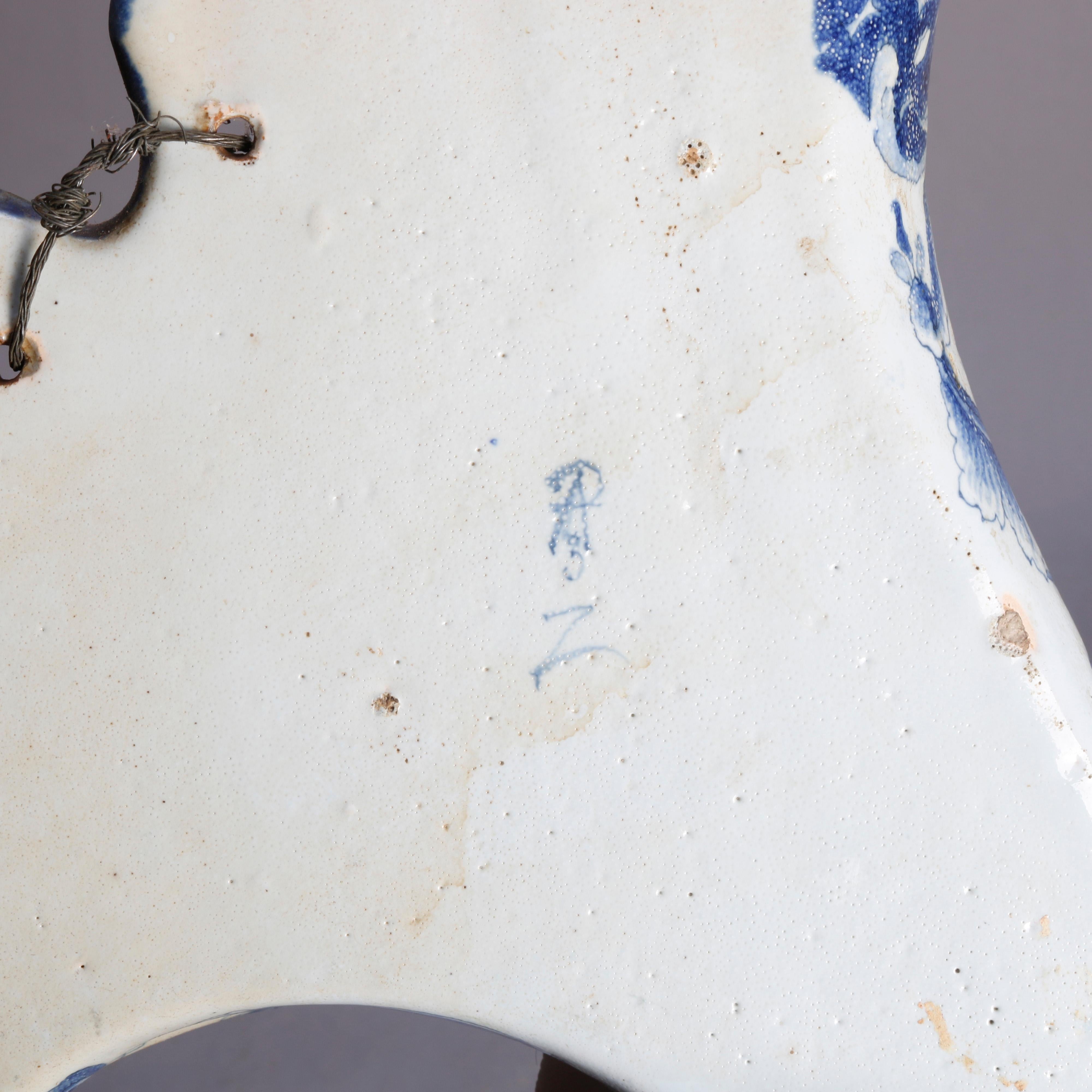 Early Dutch Delft Pottery Cornucopia Form Wall Pockets, 18th Century 1