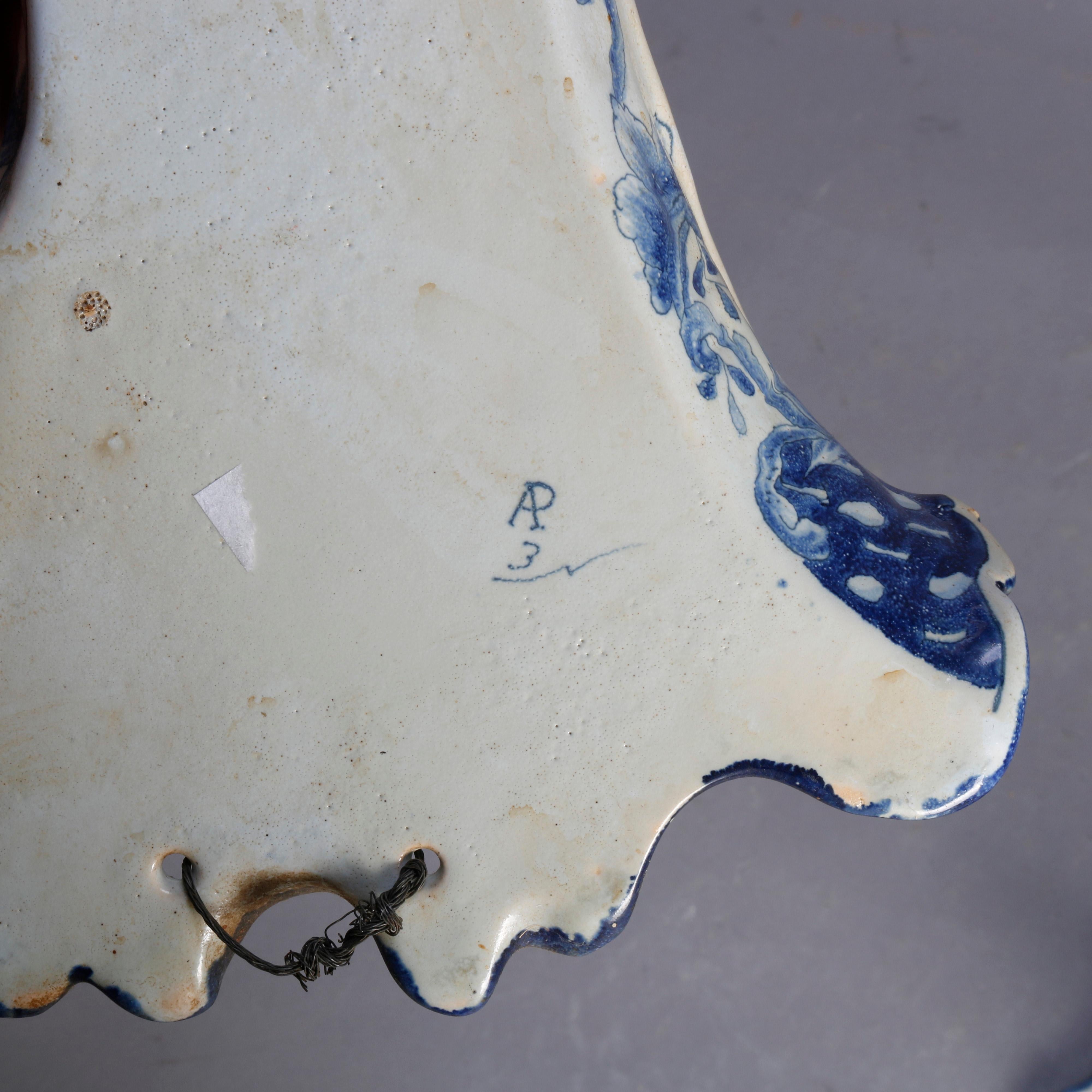 Early Dutch Delft Pottery Cornucopia Form Wall Pockets, 18th Century 3