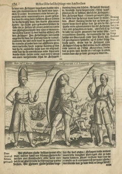 Early Dutch Engraving of Indigenous Peoples, from Pontanus’ Amsterdam, 1611
