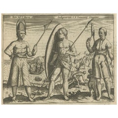 Early Dutch Engraving of Indigenous Peoples, from Pontanus’ Amsterdam, 1611