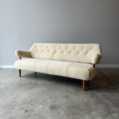 Early Dutch Modernist Shearling Sofa, Newly Upholstered
