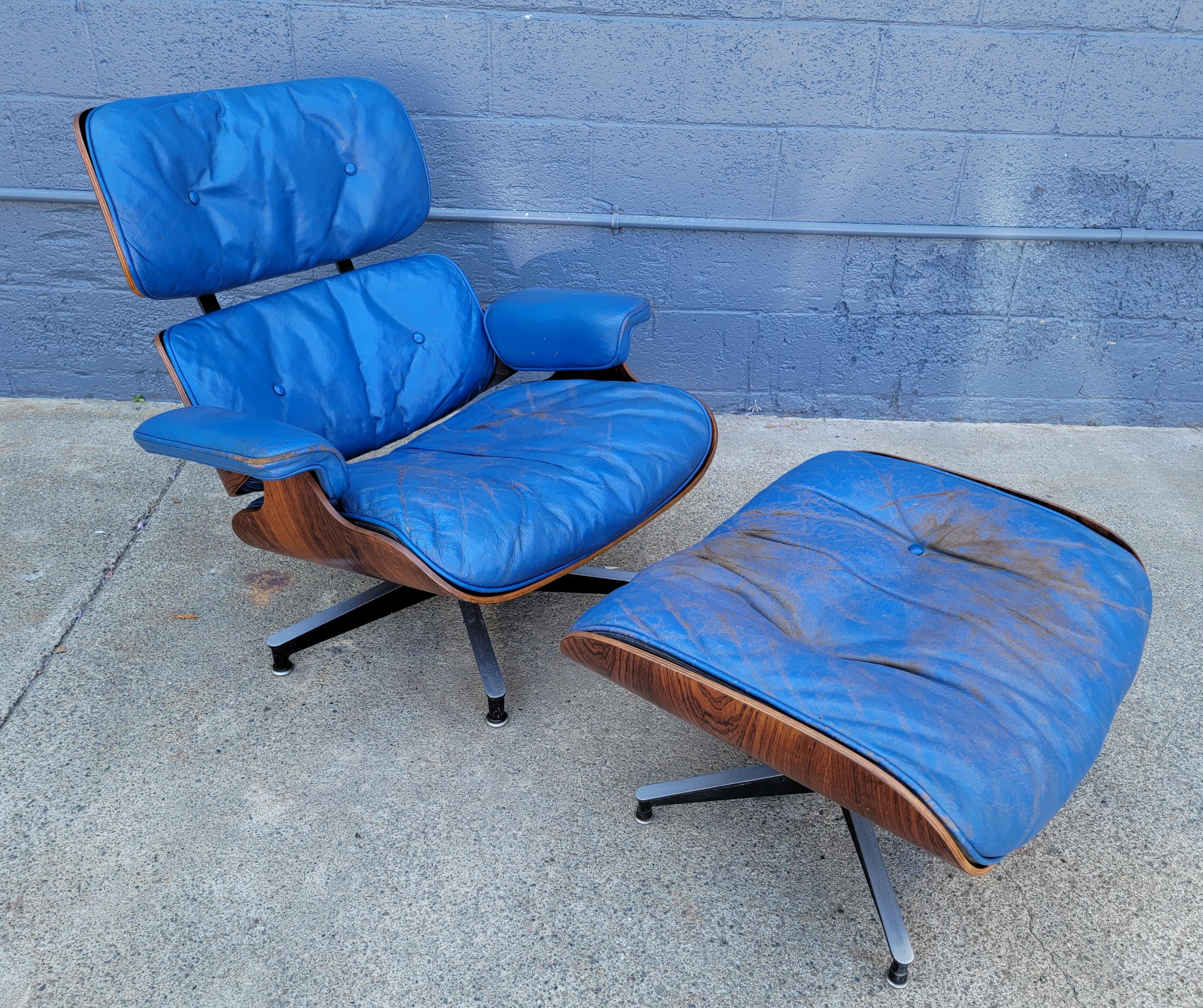 Early Eames 670/671 Lounge Chair & Ottoman In Fair Condition In Fulton, CA