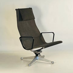 Early Eames Alu Group Recliner Chair and Ottoman