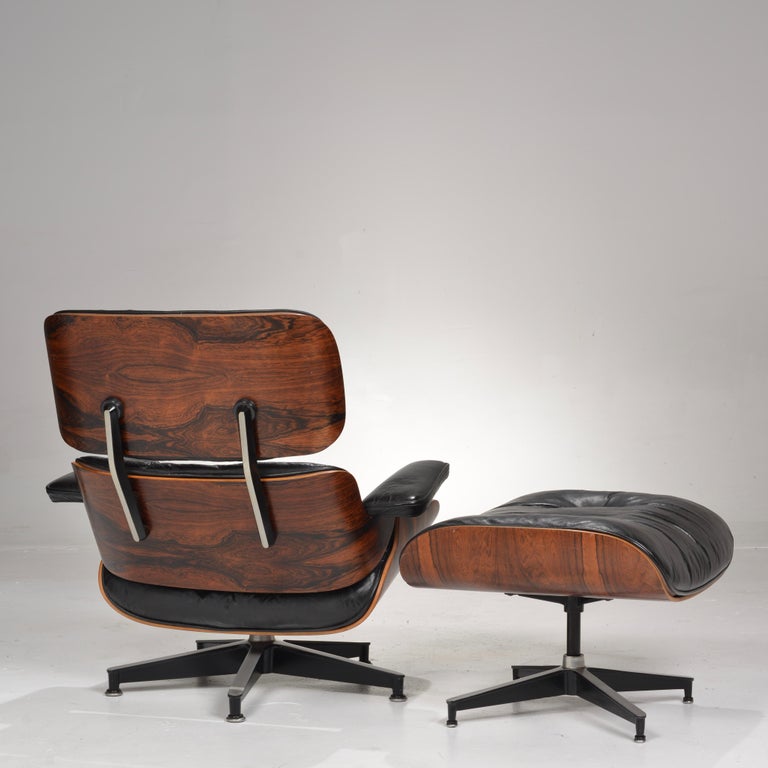 Early Eames Chair and Ottoman in Rosewood For Sale at 1stDibs