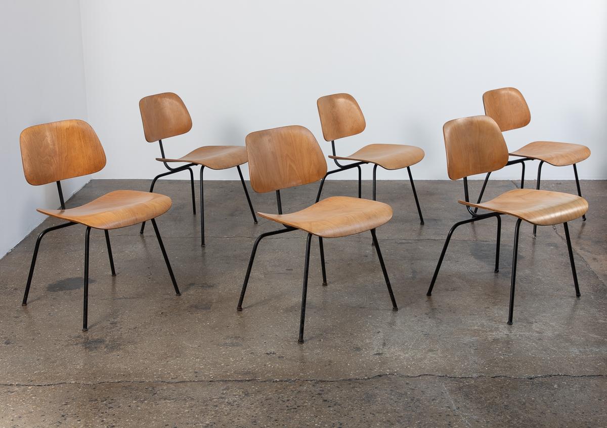 Early Eames DCM Birch Plywood Dining Chairs For Sale 4