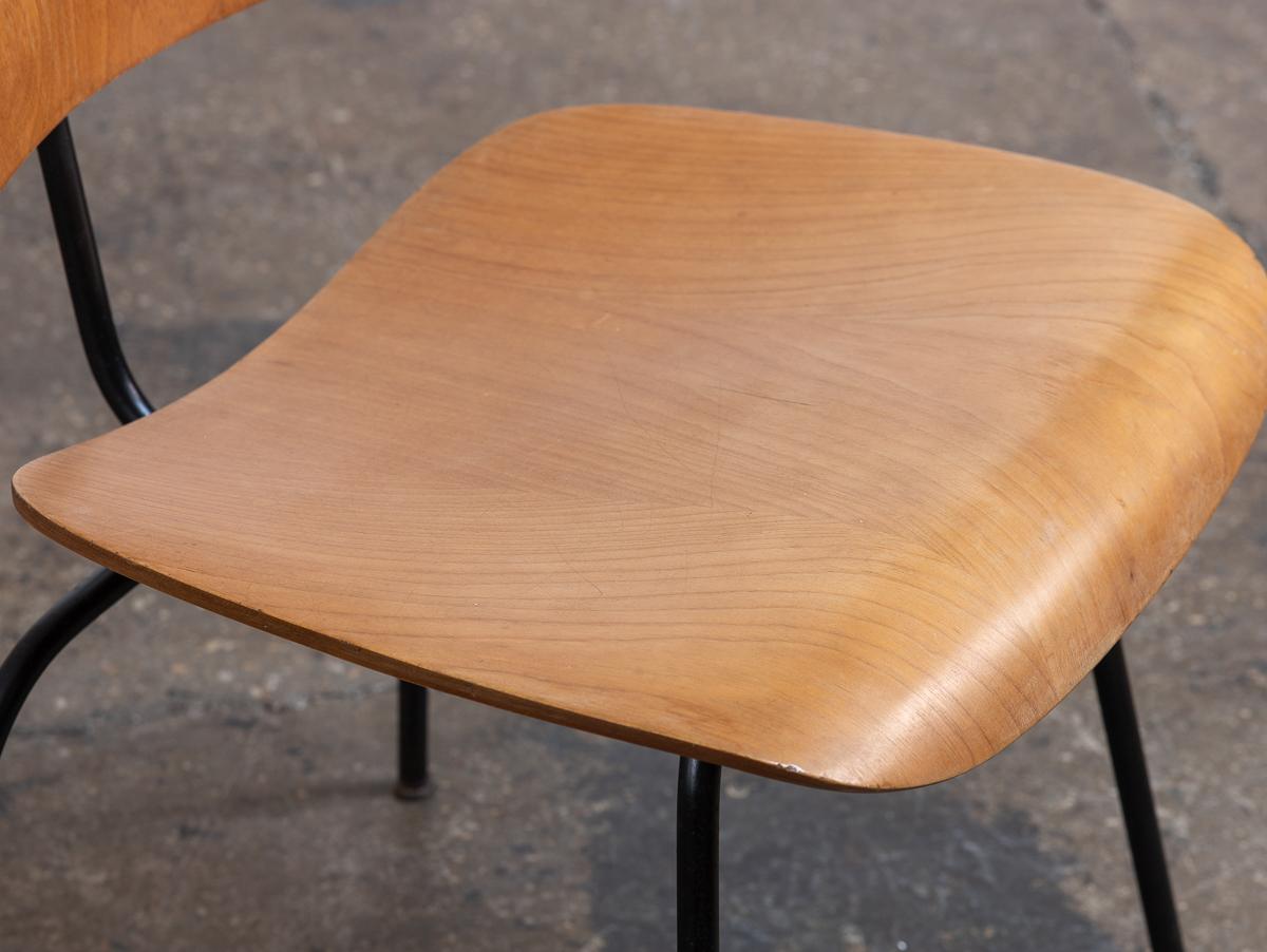 Metal Early Eames DCM Birch Plywood Dining Chairs For Sale