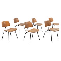 Retro Early Eames DCM Birch Plywood Dining Chairs