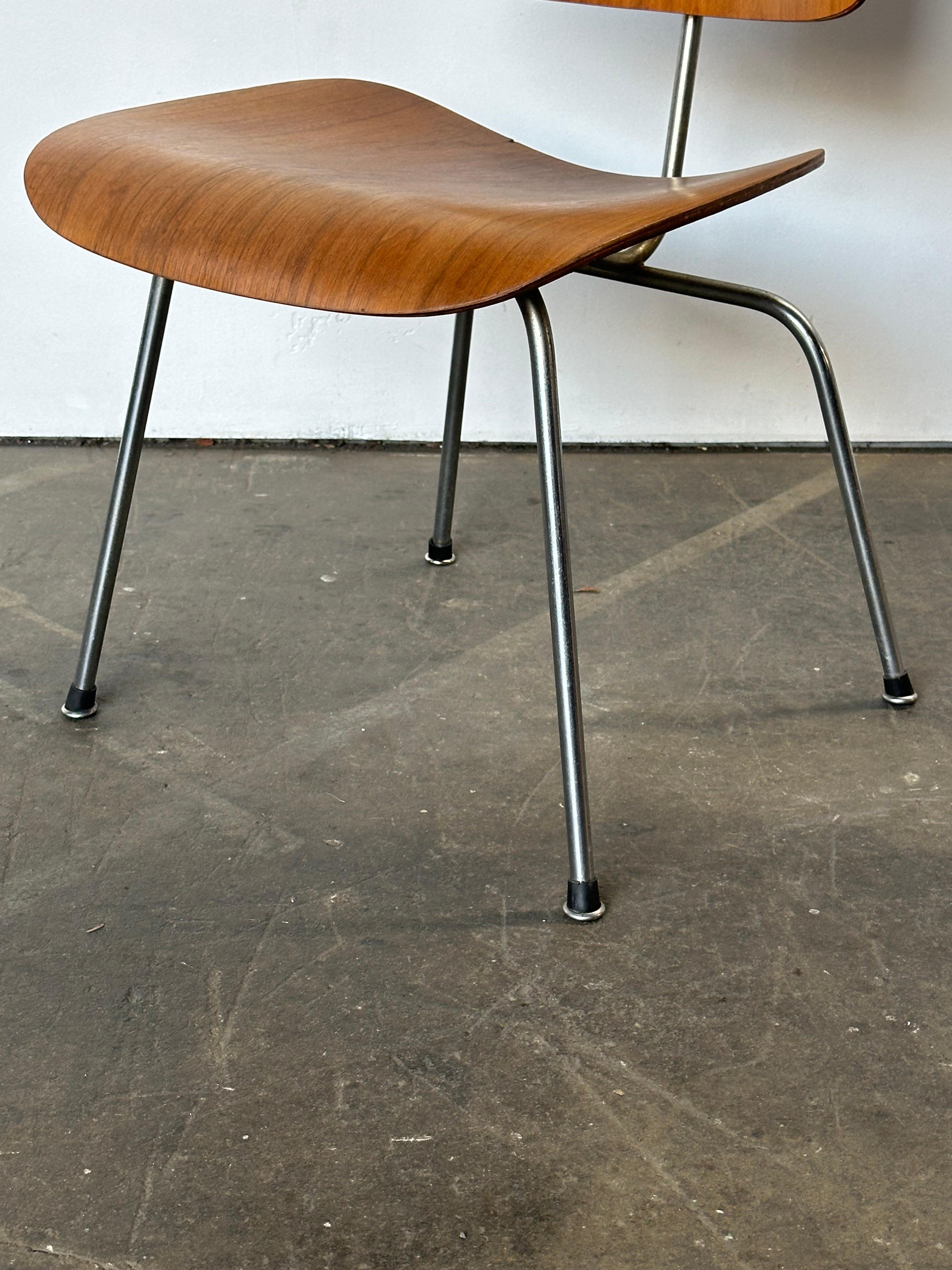 Walnut Early Eames DCM Dining Chair by Herman Miller, 1950s Edition For Sale