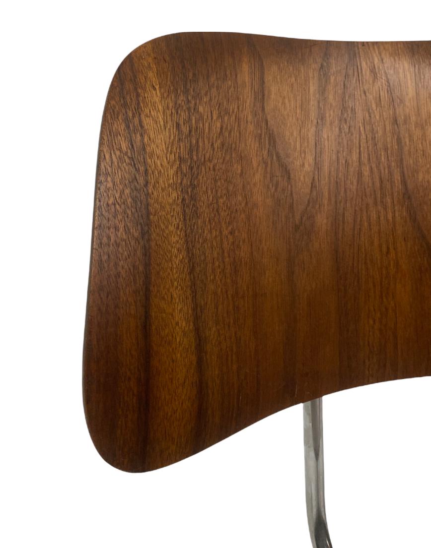 Steel Early Eames DCM Dining Chair in Walnut by Evans Products