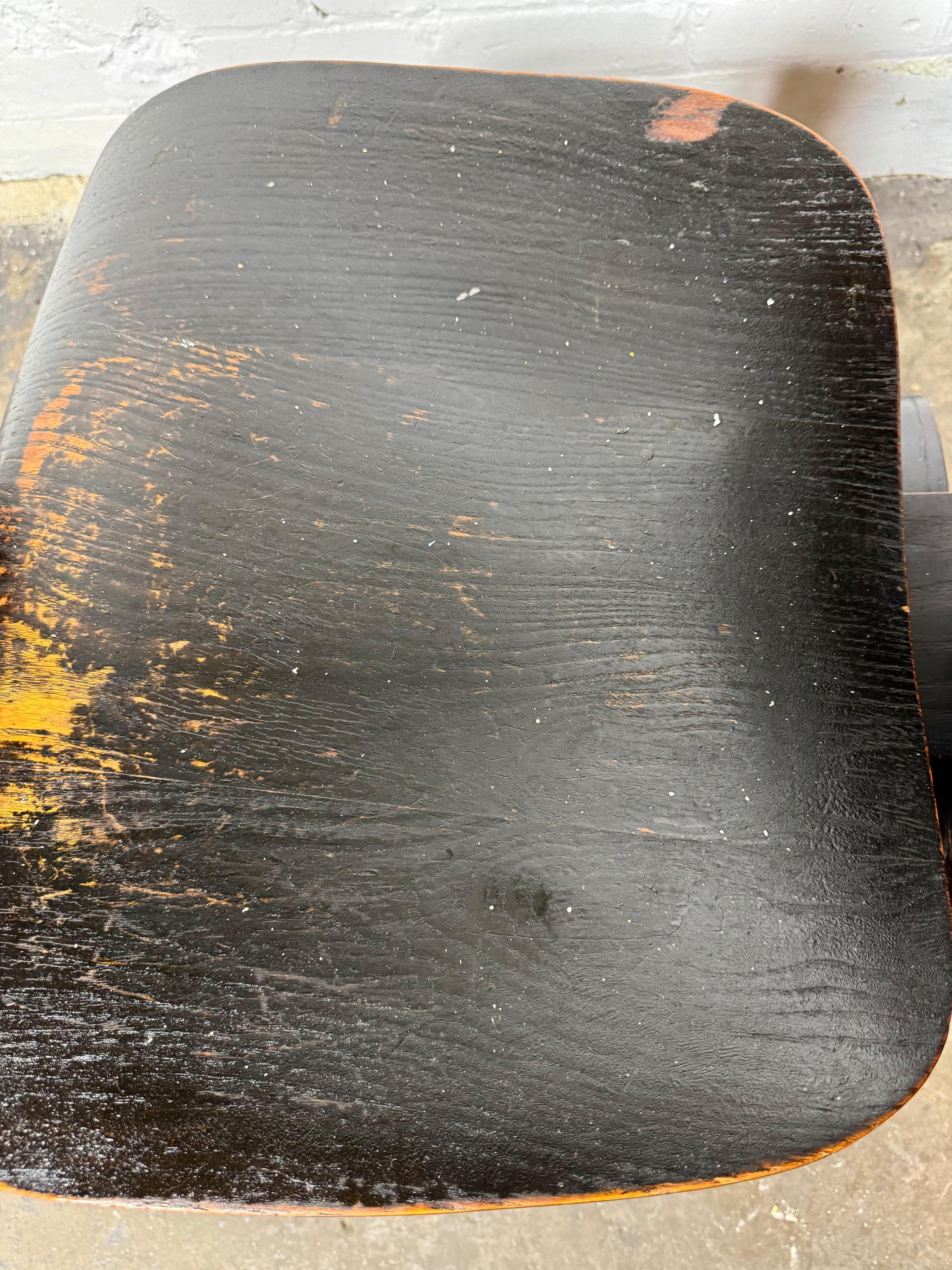 Early Eames DCW (Con etiqueta Evans) anilina negra en venta 3
