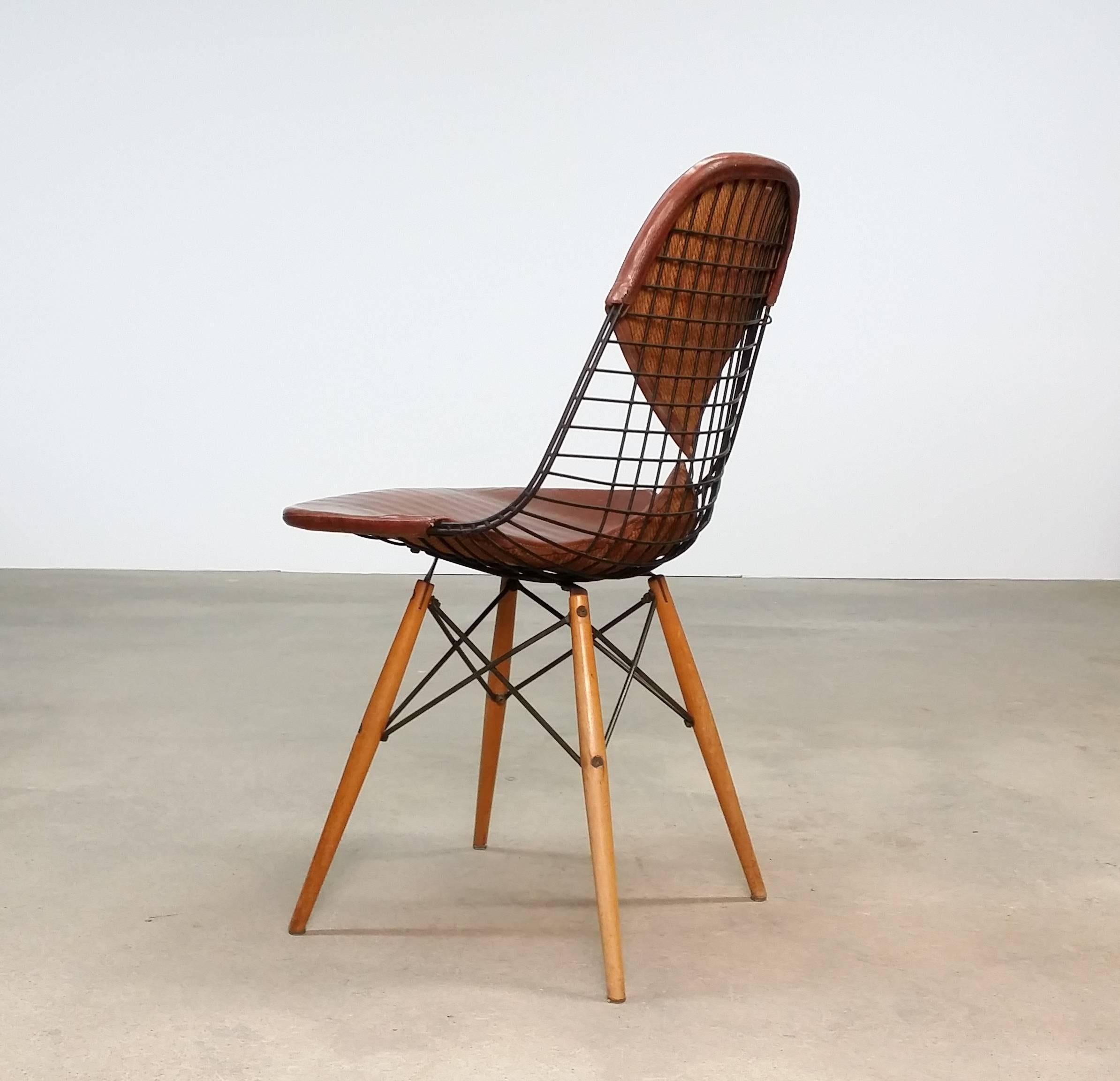 Mid-Century Modern Early Eames DKW-2 with Leather Bikini Cover For Sale