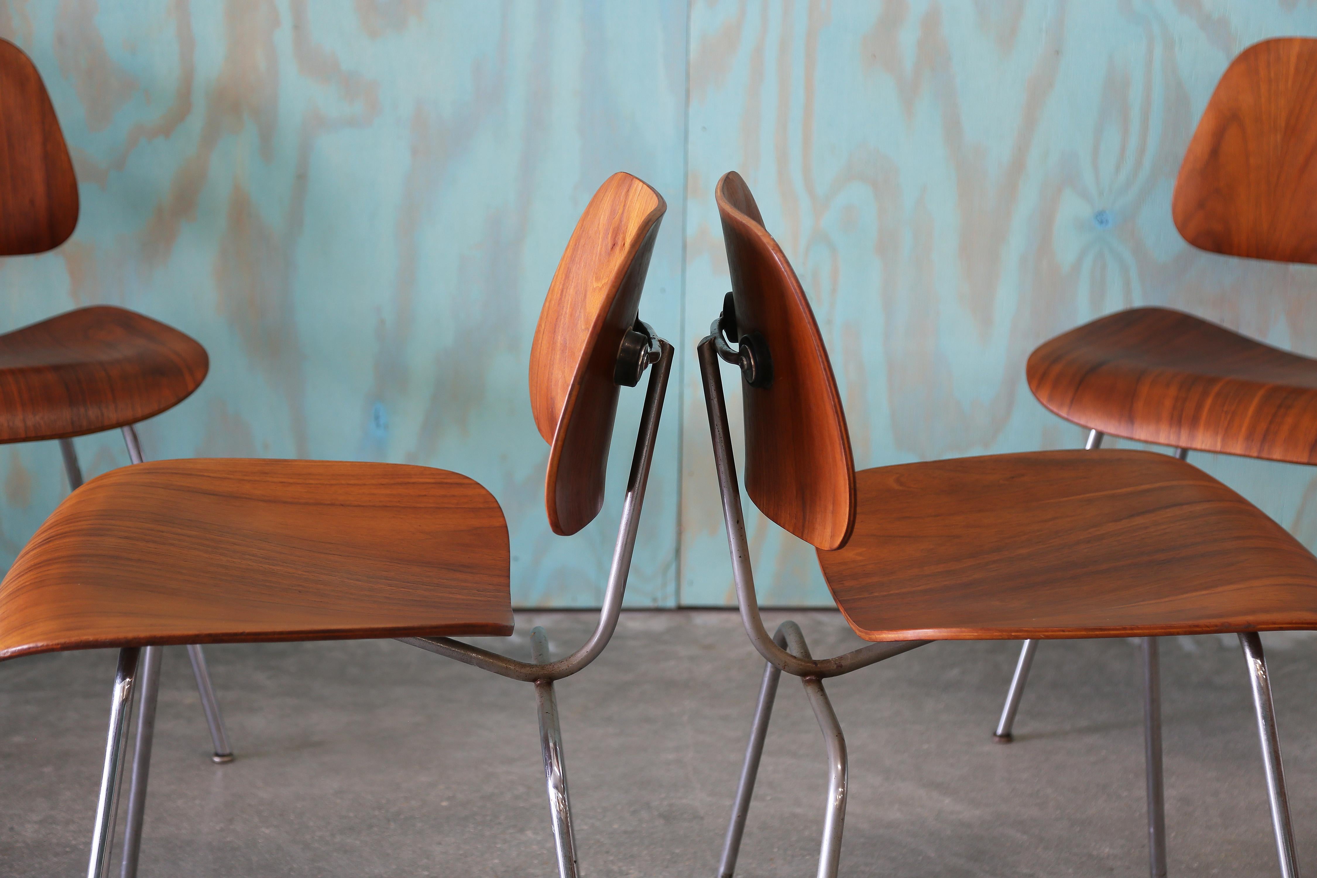 Early Eames for Herman Miller DCM Molded Dining Chair Set of Four 1