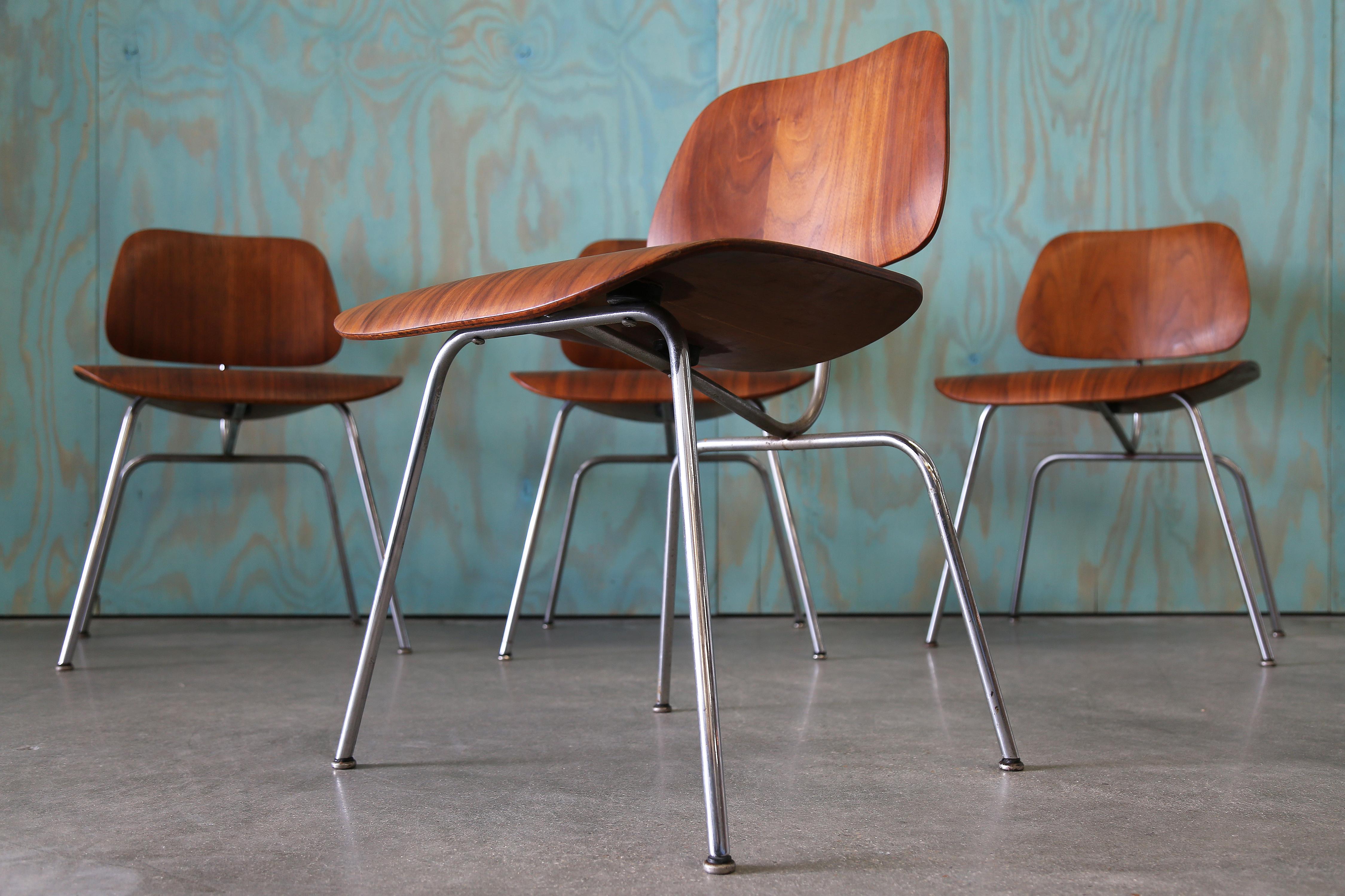 Early Eames for Herman Miller DCM Molded Dining Chair Set of Four 2