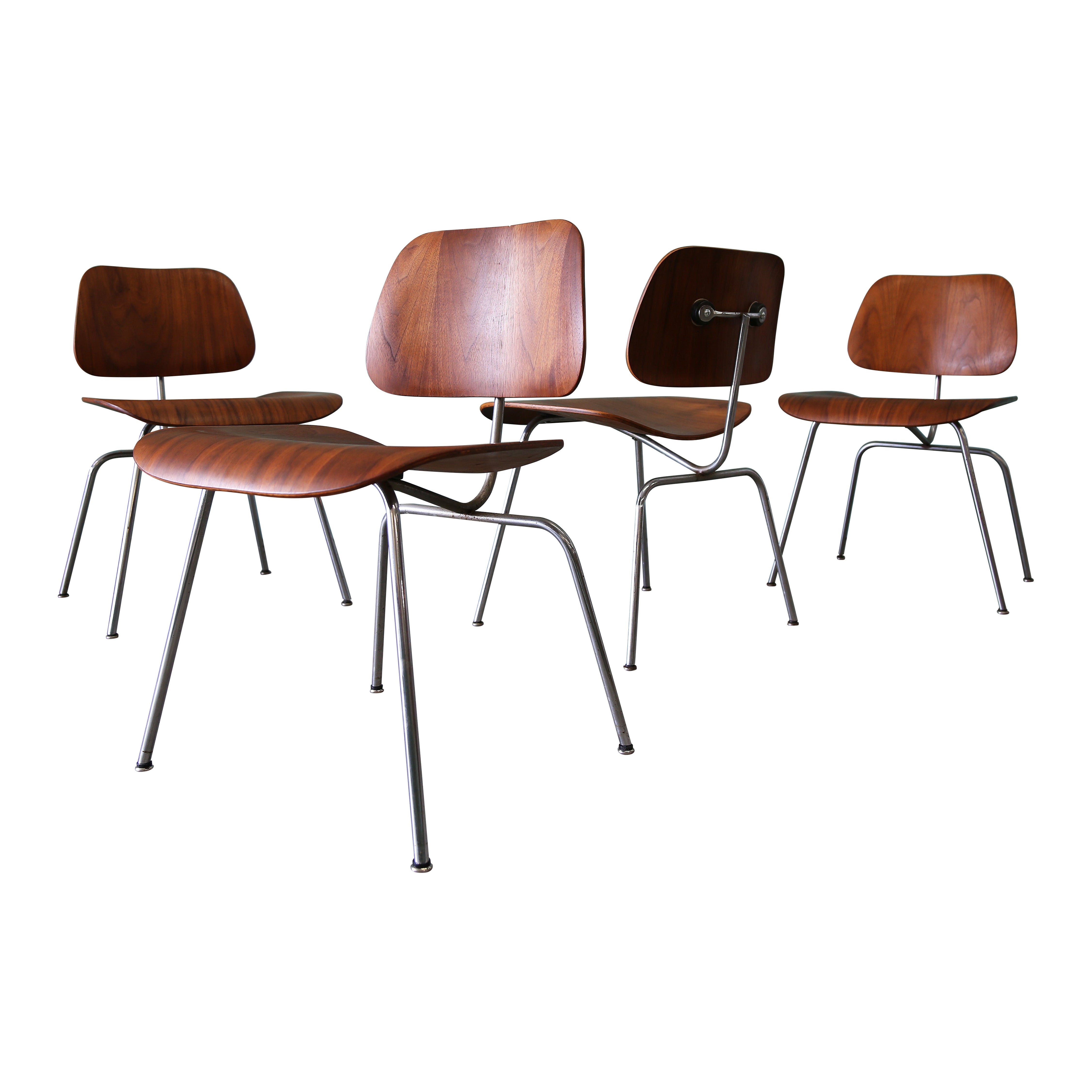 Early Eames for Herman Miller DCM Molded Dining Chair Set of Four