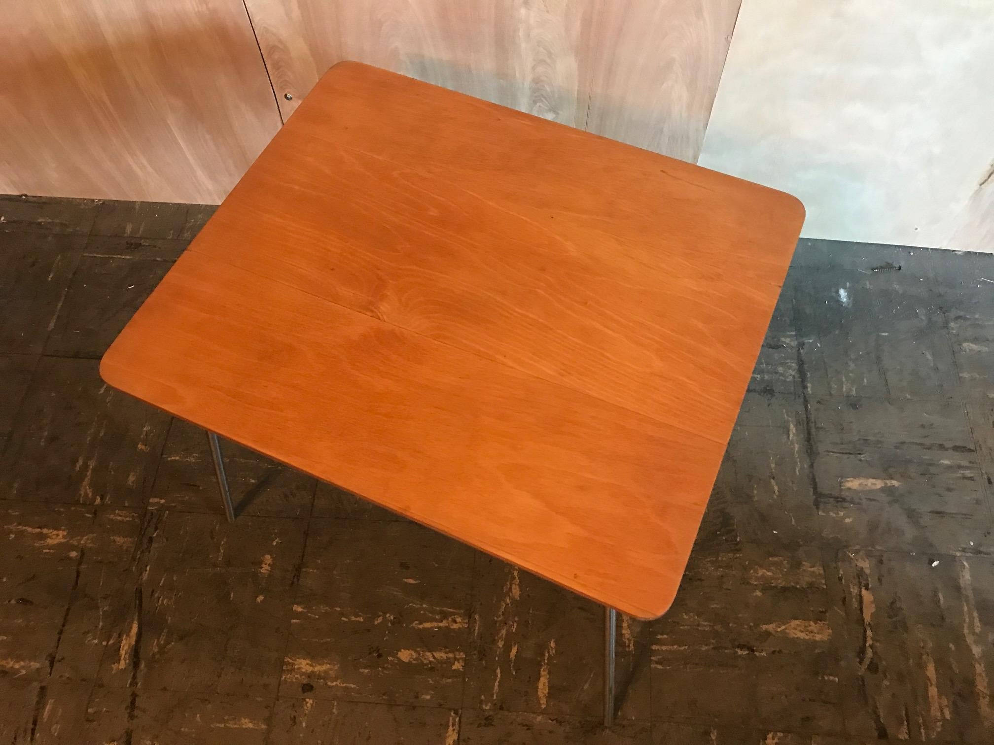 Mid-20th Century Early Eames IT-1 Wood Top Side Table with Label For Sale