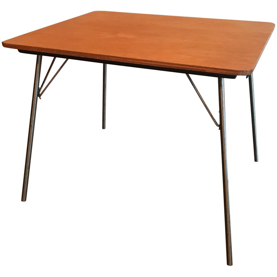 Early Eames IT-1 Wood Top Side Table with Label For Sale