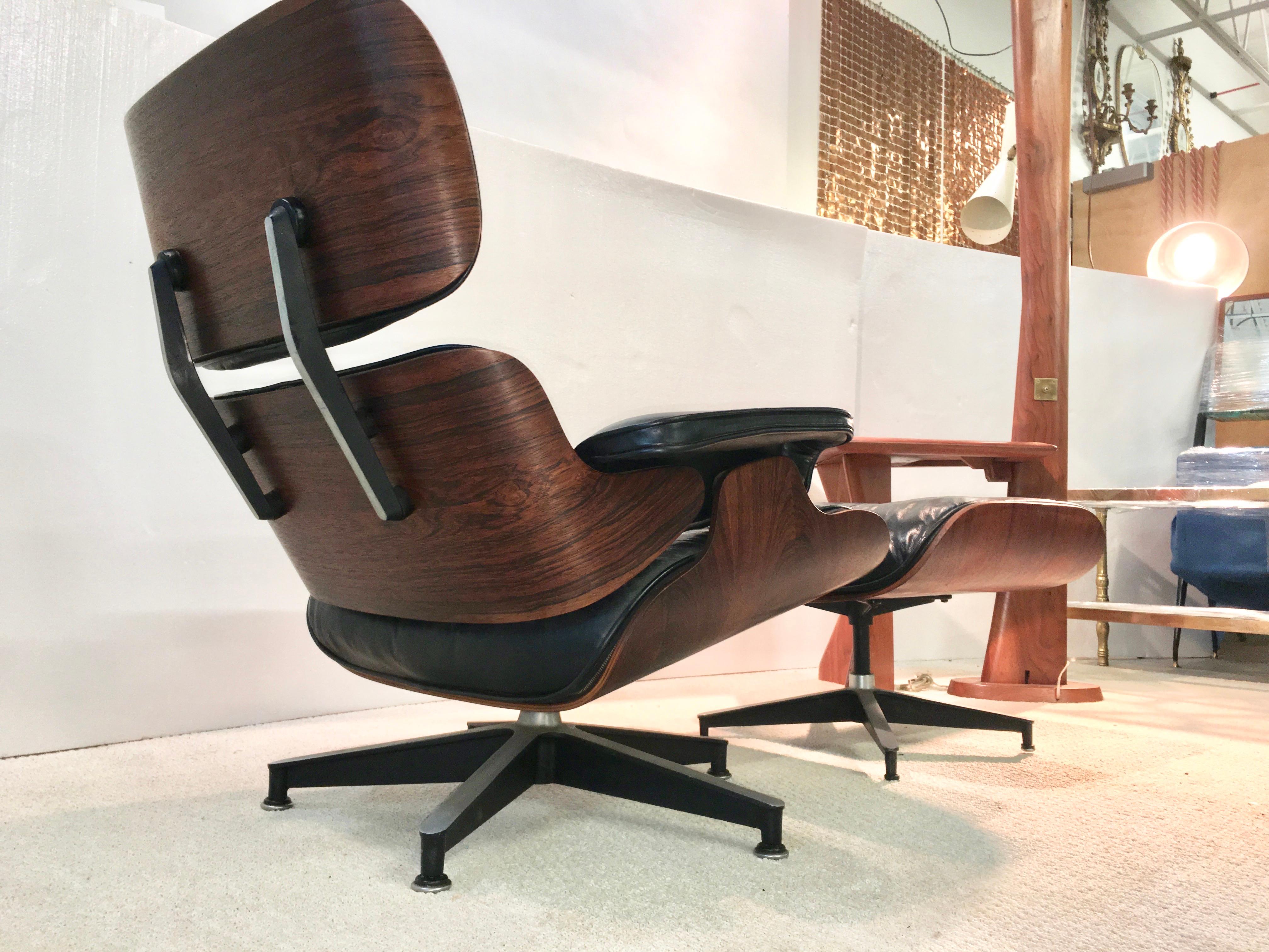 Mid-20th Century Early Eames Lounge Chair and Ottoman by Herman Miller