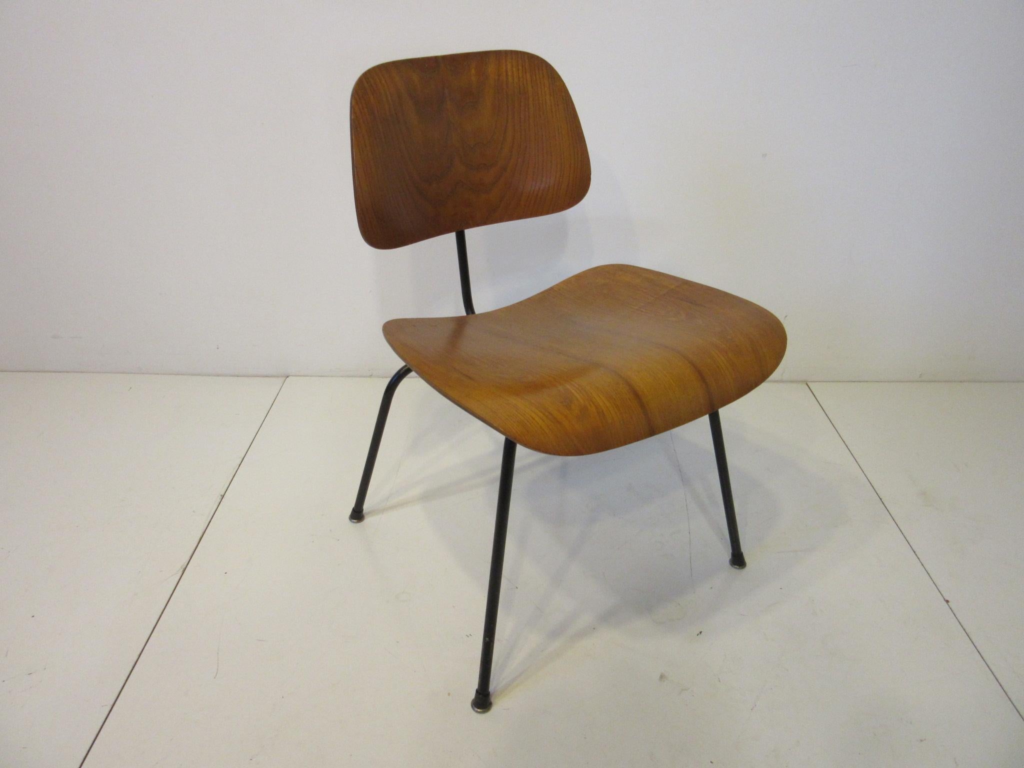 20th Century Early Eames Molded Wood DCM Side Chair