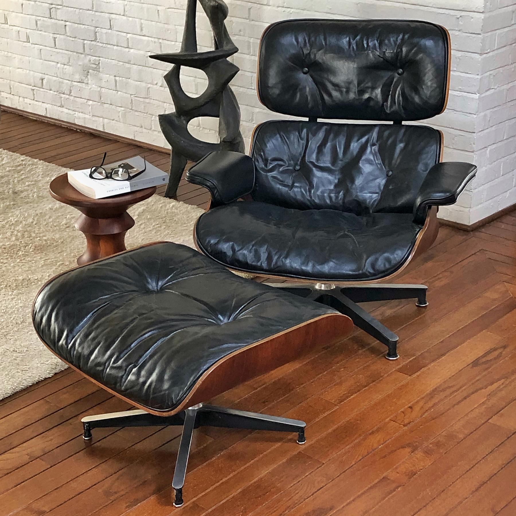 Early Eames Rosewood Lounge and Ottoman 4