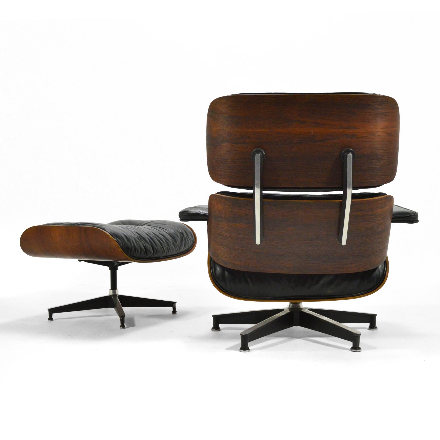 American Early Eames Rosewood Lounge and Ottoman