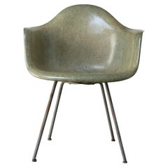Early Eames Seafoam Rope Edge Fiberglass Armchair by Zenith Herman Miller