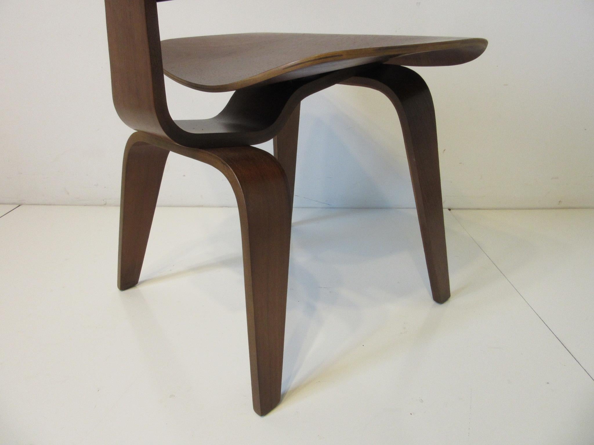 20th Century Early Eames Walnut DCW Side Chair by Herman Miller 'B'