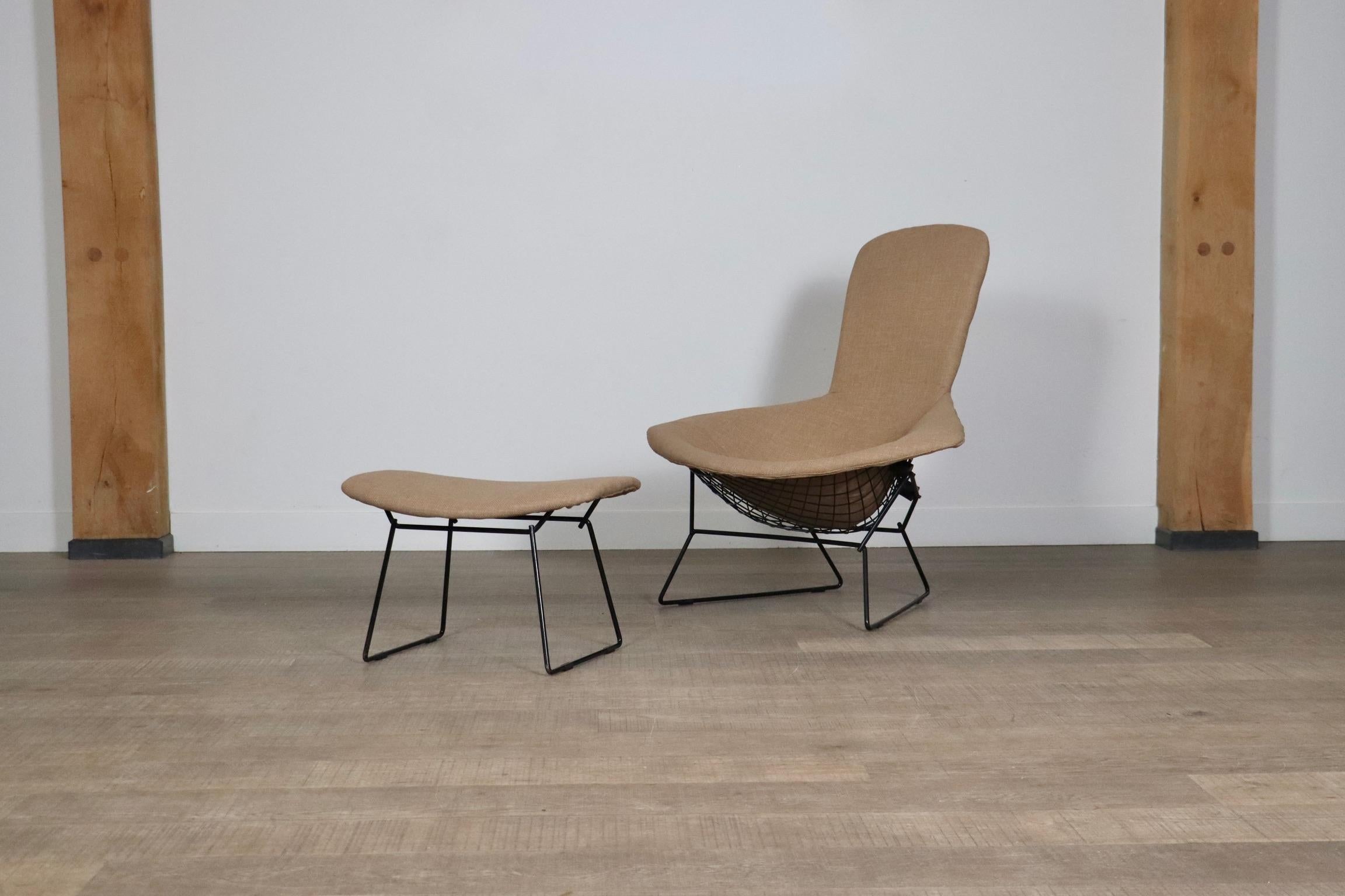 Early Edition Bird Chair With Ottoman By Harry Bertoia For Knoll, Italy 1960s 6